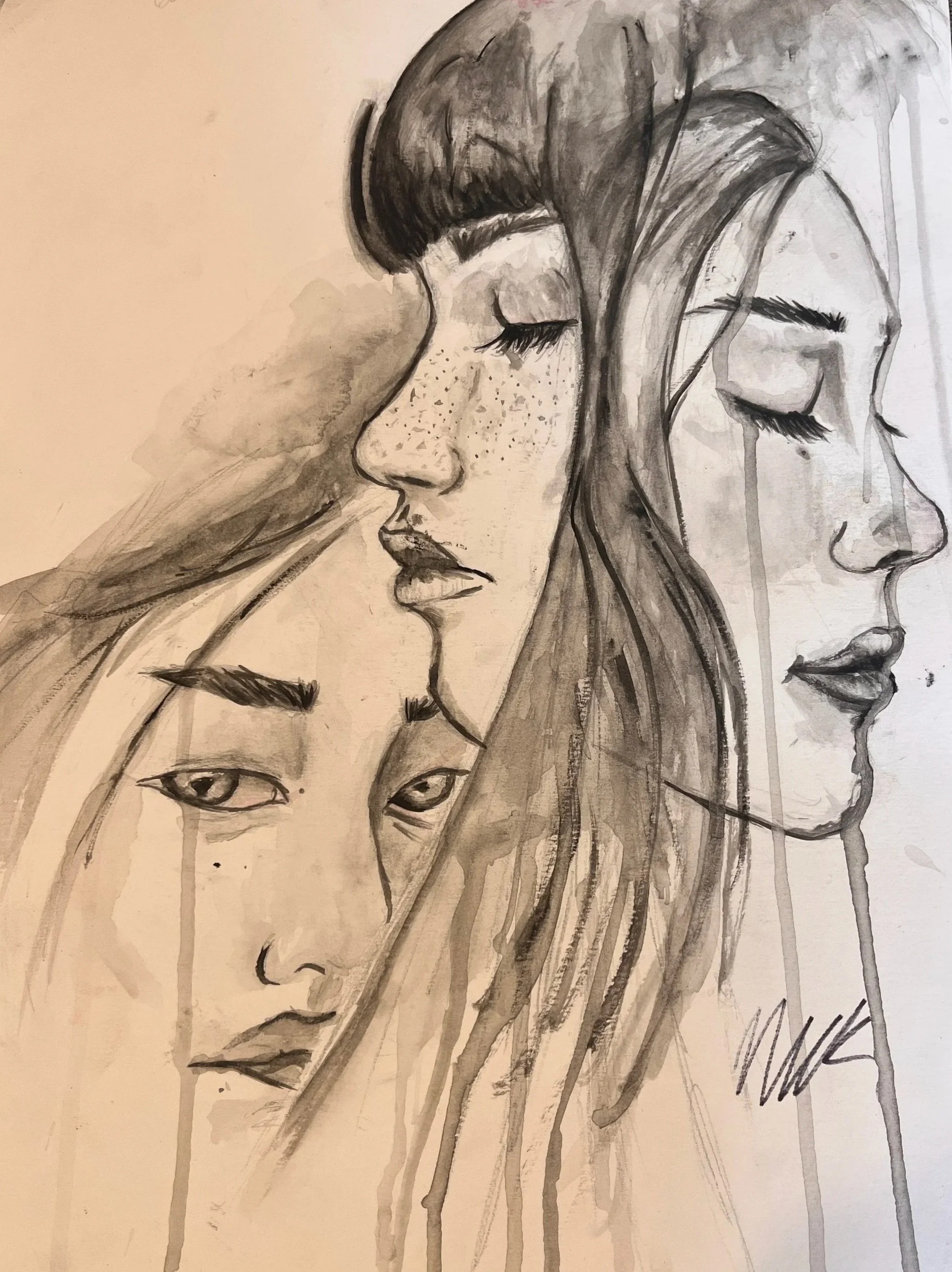 B&W Portraits, Water Color