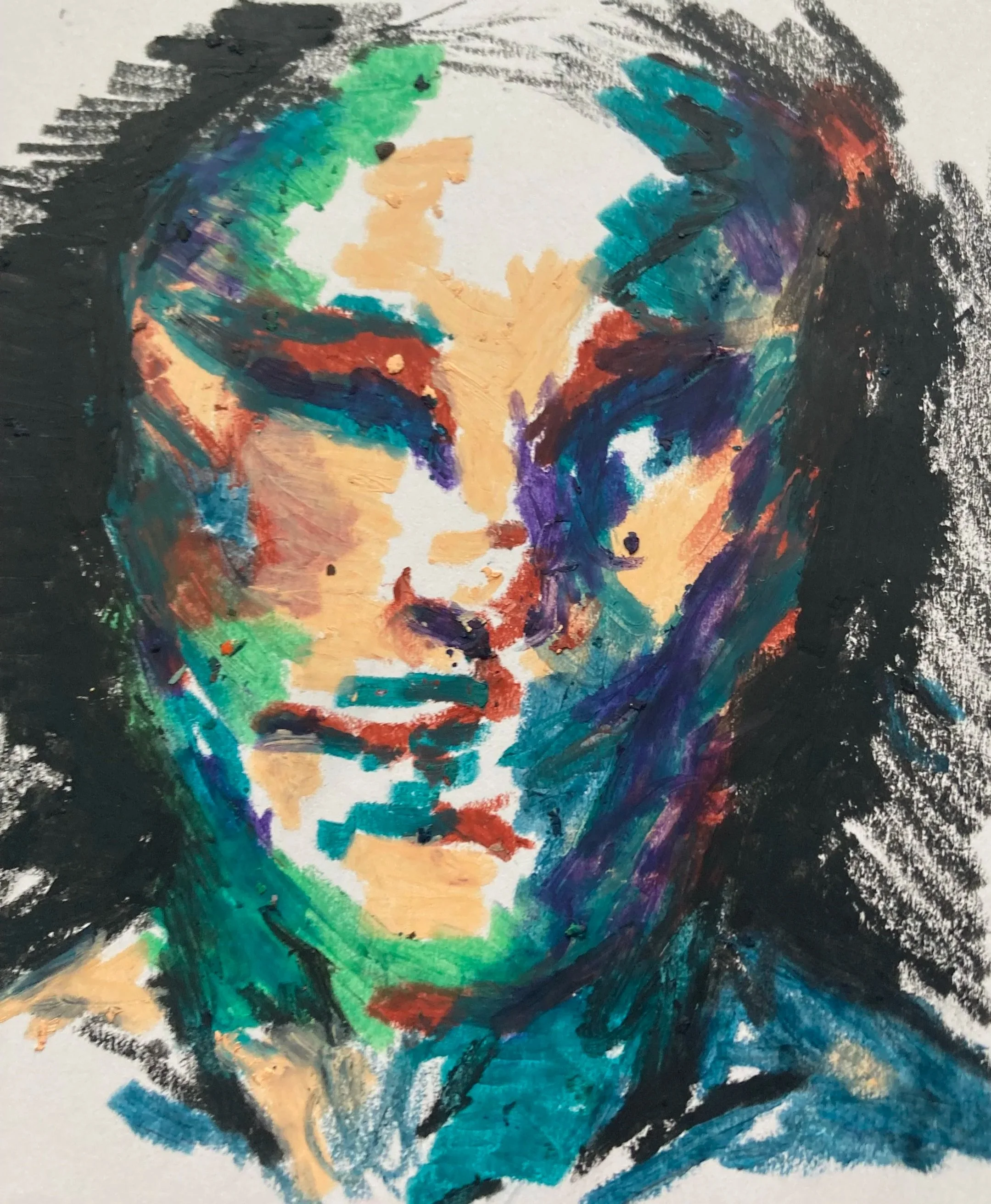 Portrait, Oil Pastel