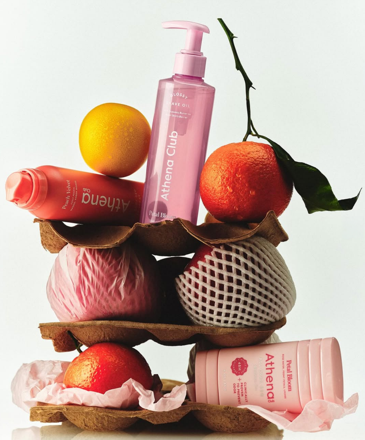 Image of stack of packaging, Athena Club Products, Oranges, Citrus Fruits.