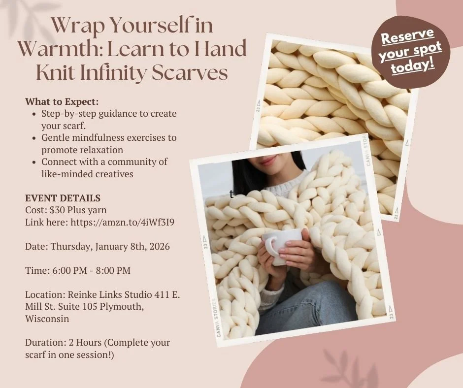 Wrap Yourself in Warmth - Hand Knit Infinity Scarf with PolkaDot Fox