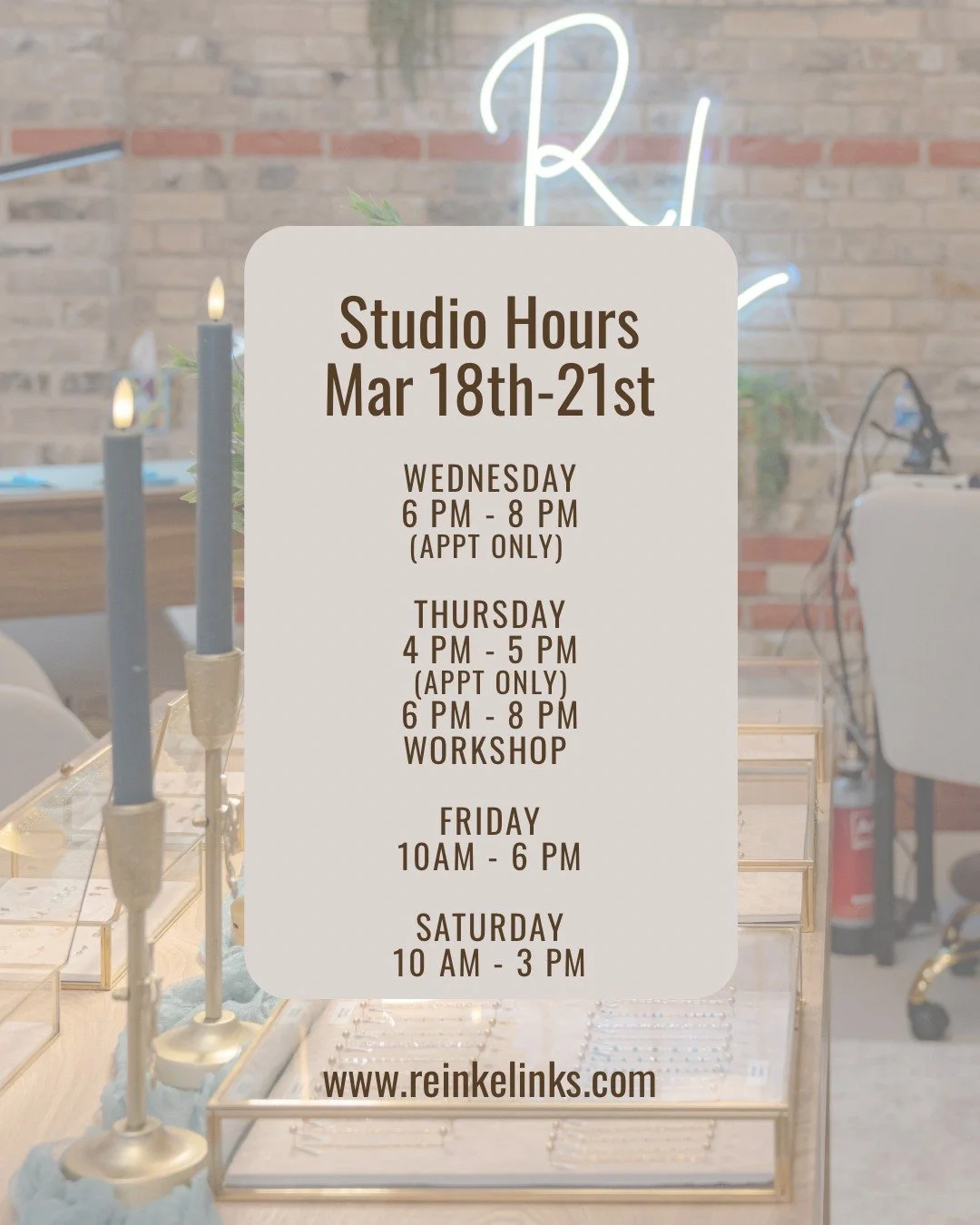 Well&hellip; Mother Nature basically close Wisconsin today. ❄️

Once this blizzard moves out, it will be business as usual at Reinke Links.

Wednesday | 6&ndash;8 PM
Appointments only

Thursday | 4&ndash;5 PM
Appointments only
6&ndash;8 PM: Sunset Sh