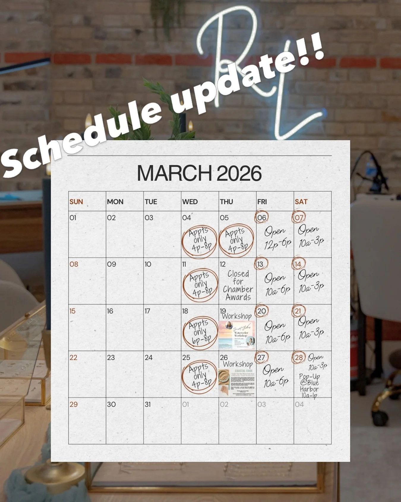 Schedule update for the week at Reinke Links

We&rsquo;ve made a change&hellip; and it&rsquo;s a good one.

Wednesday | 4&ndash;8 PM
Appointments only

Thursday | 4&ndash;5 PM
Appointments only
6&ndash;8 PM: Coastal Code Workshop
Only 3 seats left

F