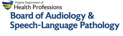Virginia Department of Health Professions — Board of Audiology and Speech-Language Pathology license logo