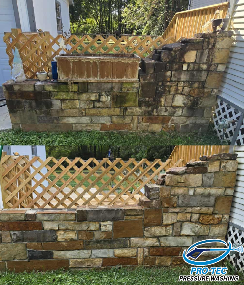 Brick Before & After in Tomball, TX by Pro-Tec Pressure Washing