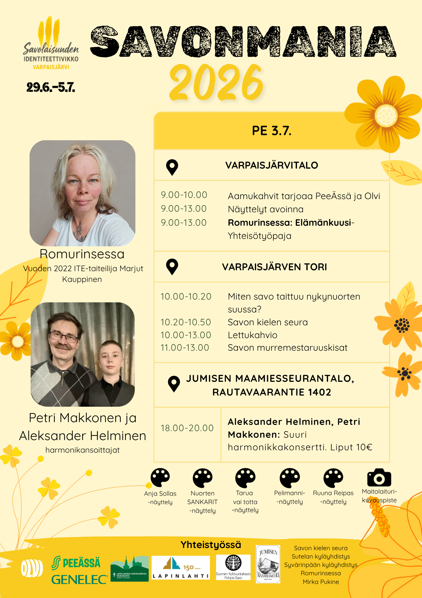 savonmania päiväohjelma perjantai 3.7