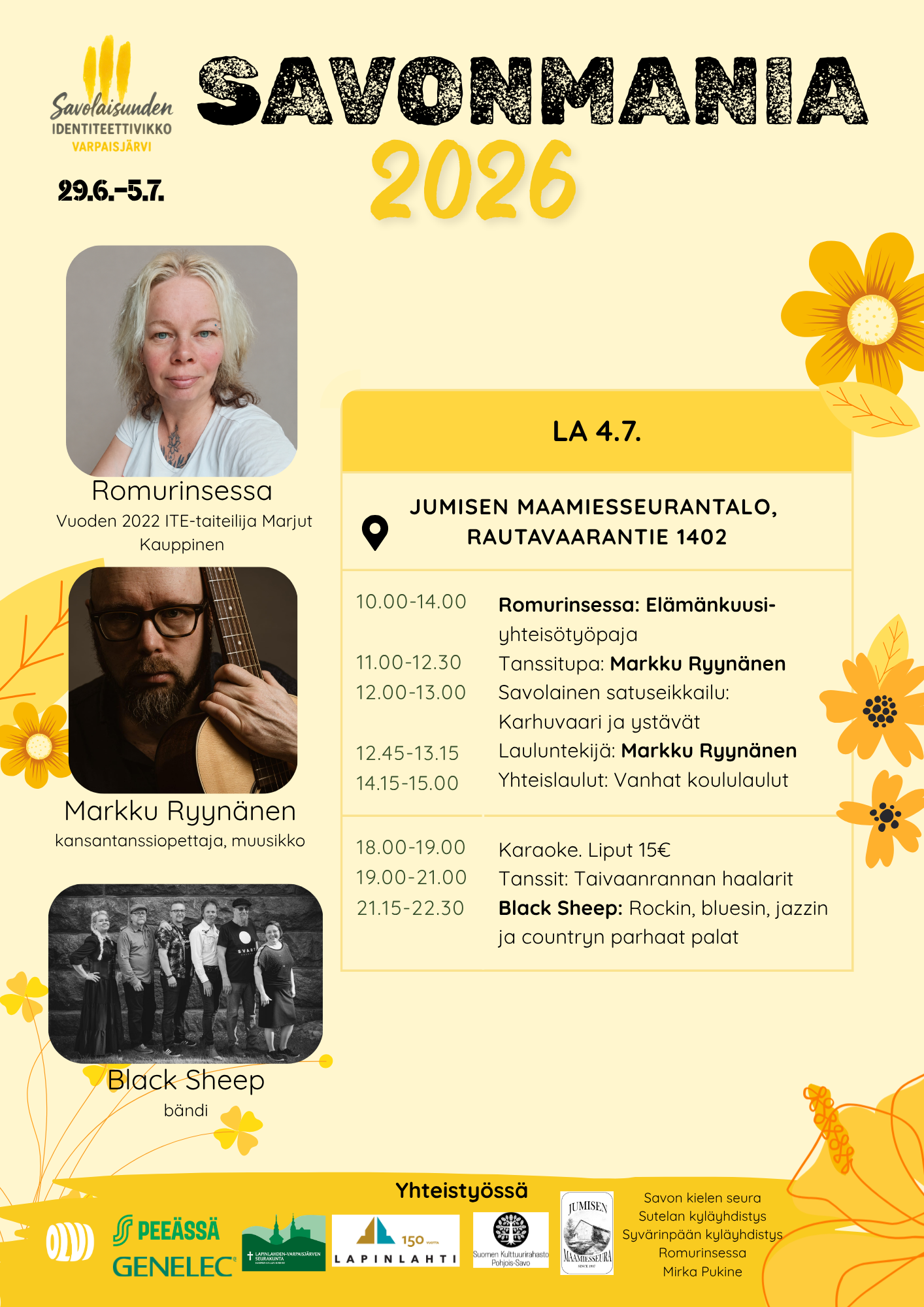 savonmania päiväohjelma 4.7.