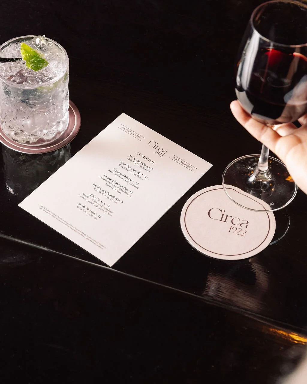 Happy Hour bar menu available daily from 5 to 7pm