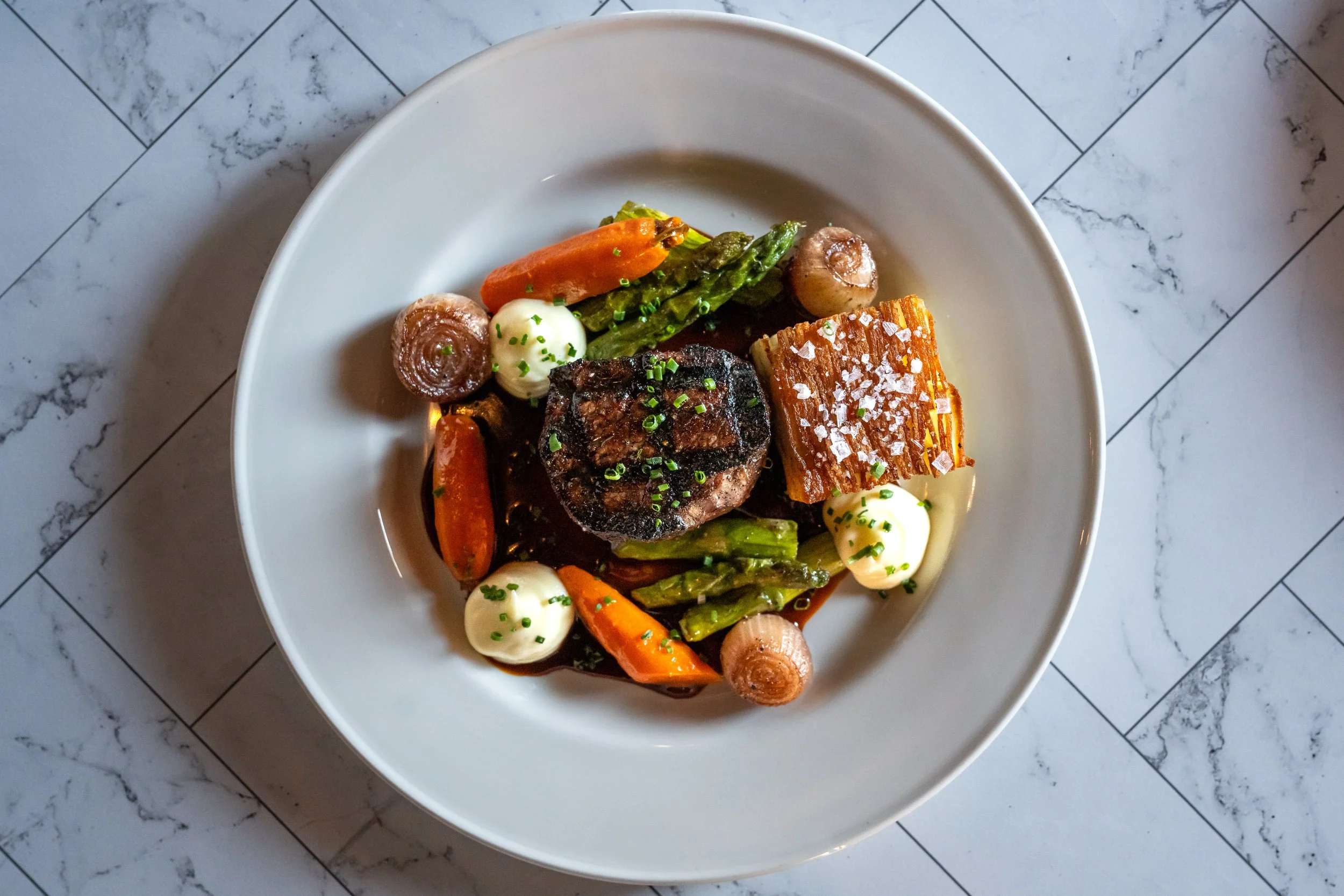 5oz Filet Mignon served on the Dinner Menu.