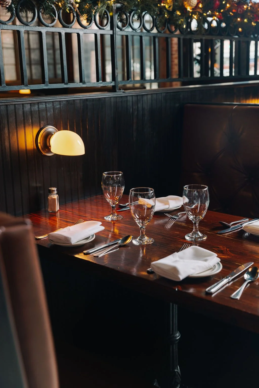 Tuck into a cozy booth on our bar side, or in the main dining room area.