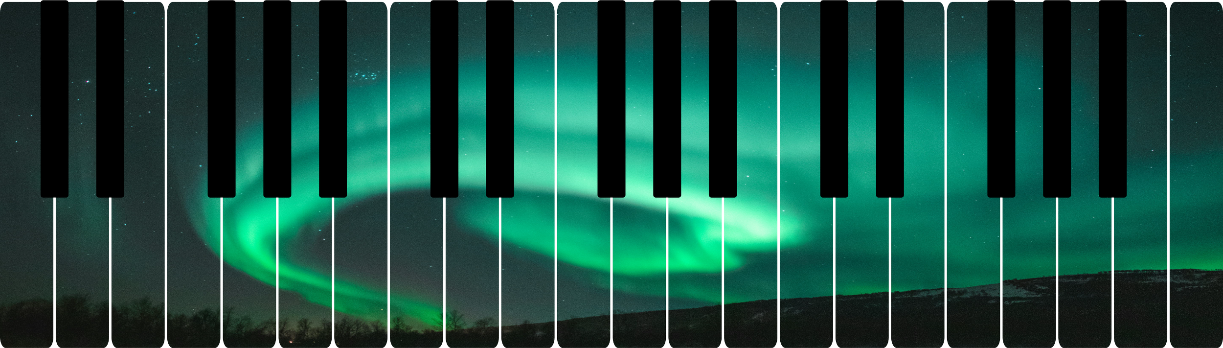 Northern Lights – Piano Key Decal Set