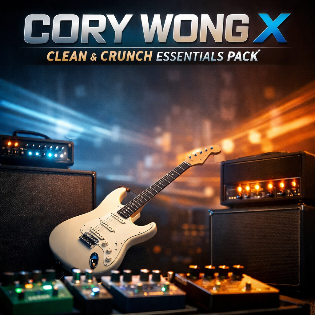 Guitar gear with vibrant light streaks.png