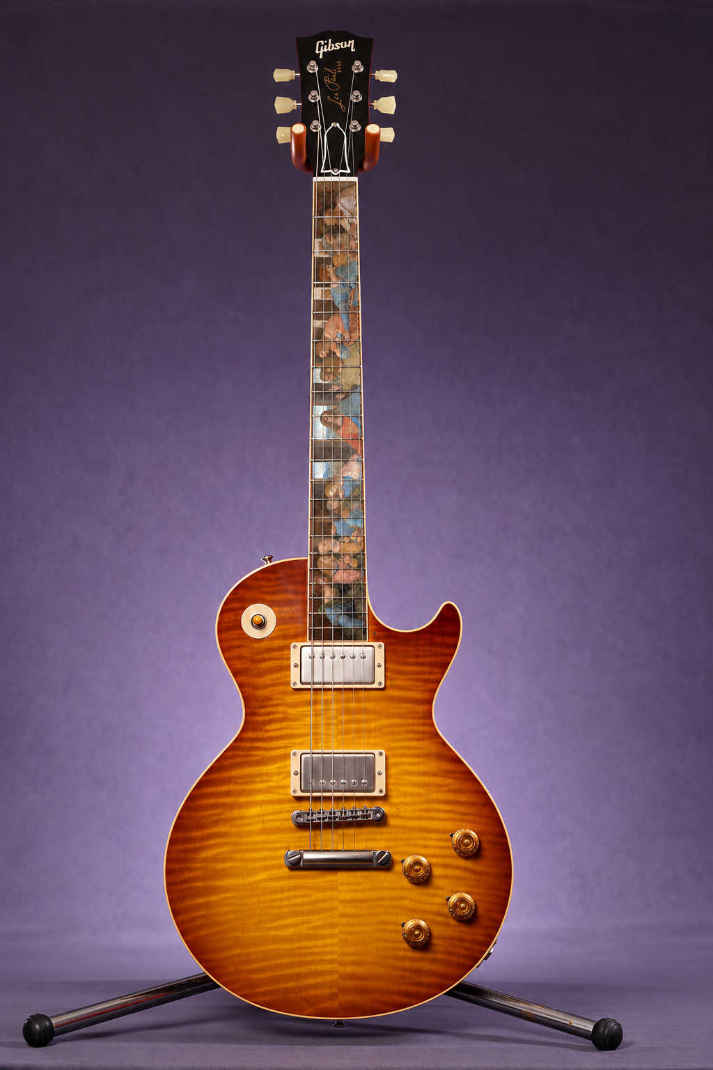 Flame Maple Guitar with Renaissance Fretboard Art.png