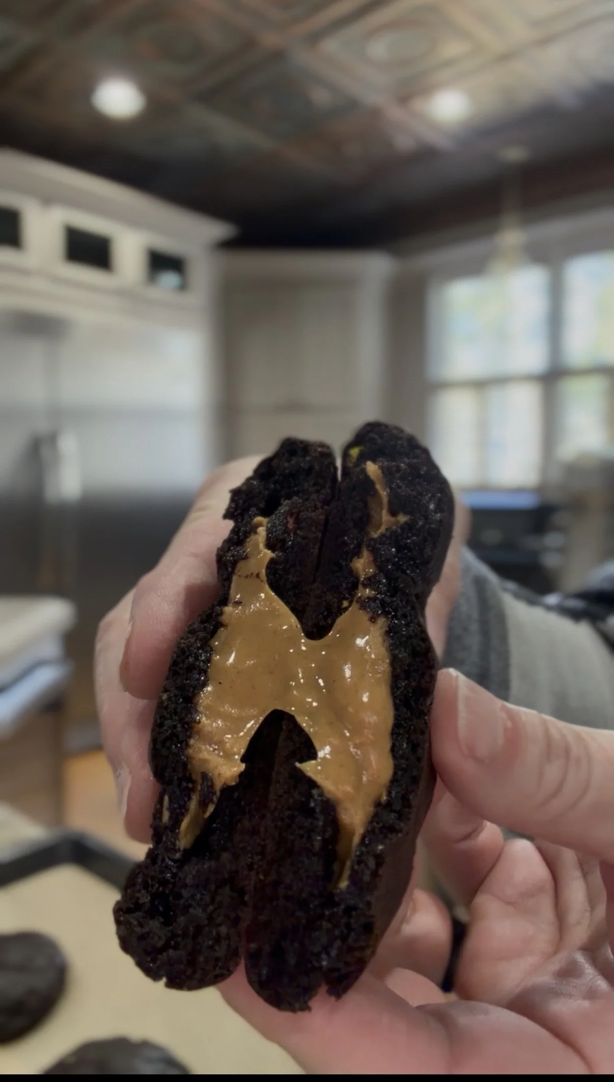 Peanut Butter Stuffed Dark Chocolate Cookies (Dozen)