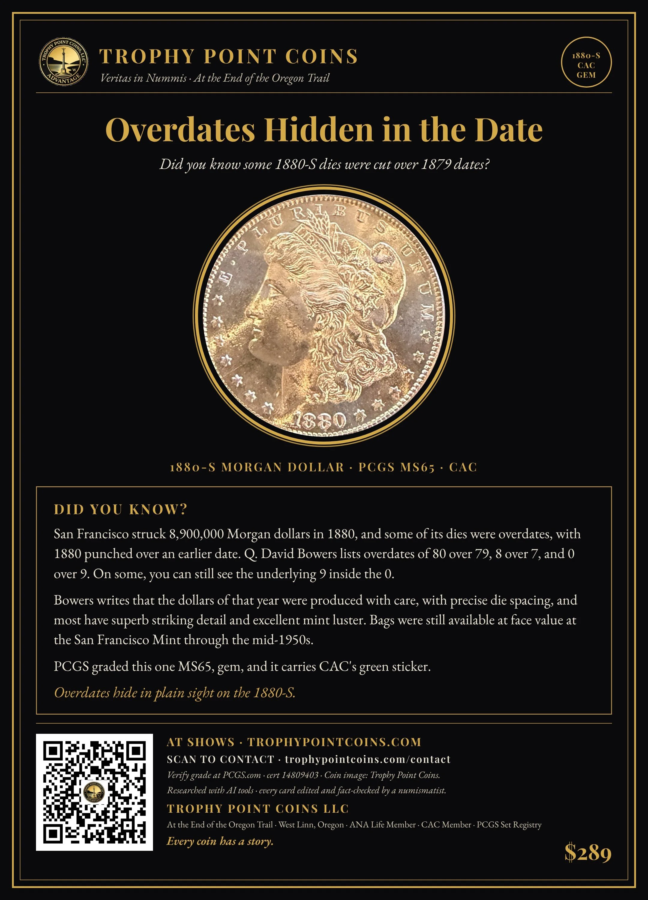 1880-S Morgan Dollar MS65 PCGS