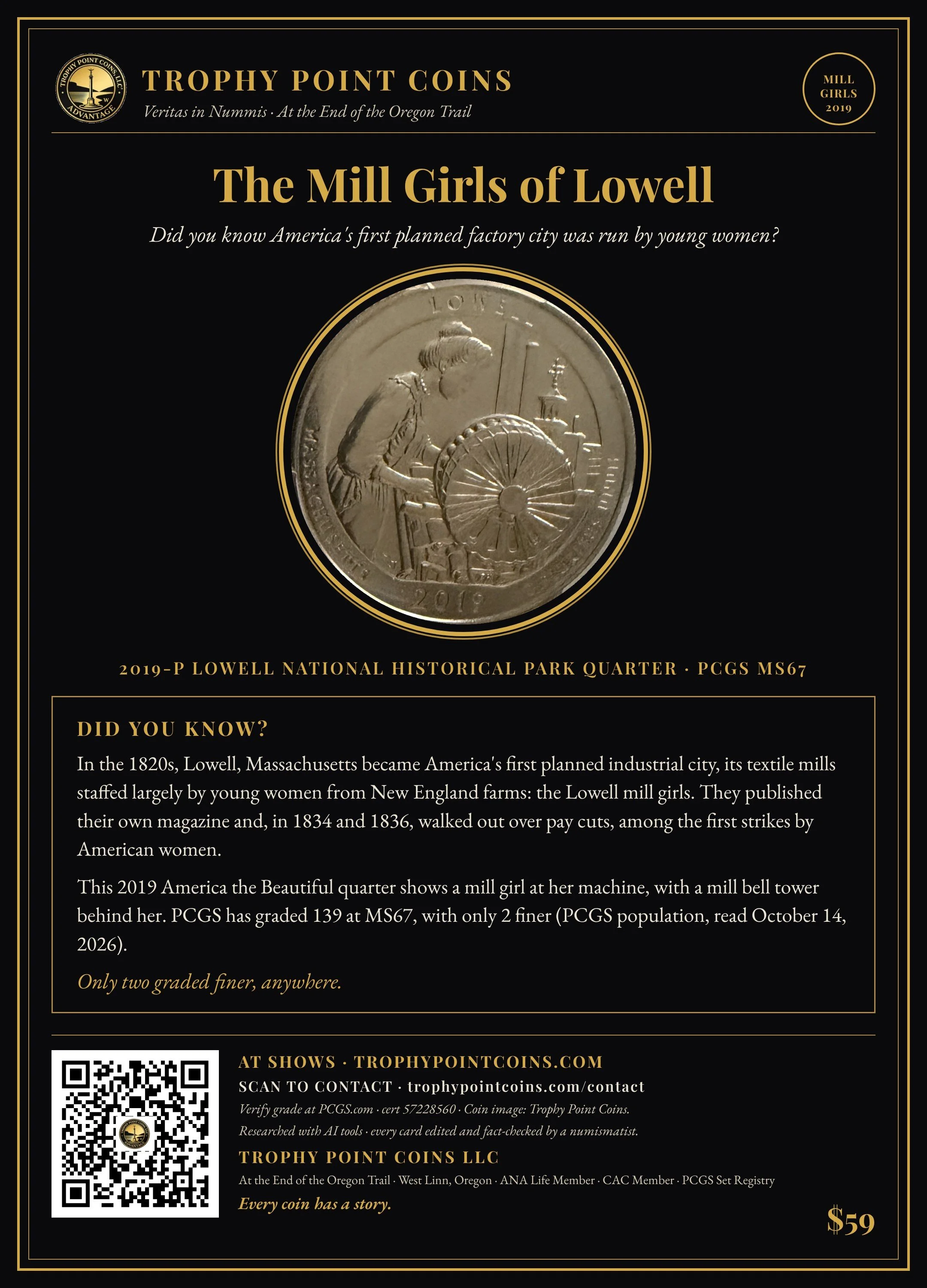 2019-P Lowell National Park Quarter MS67 PCGS