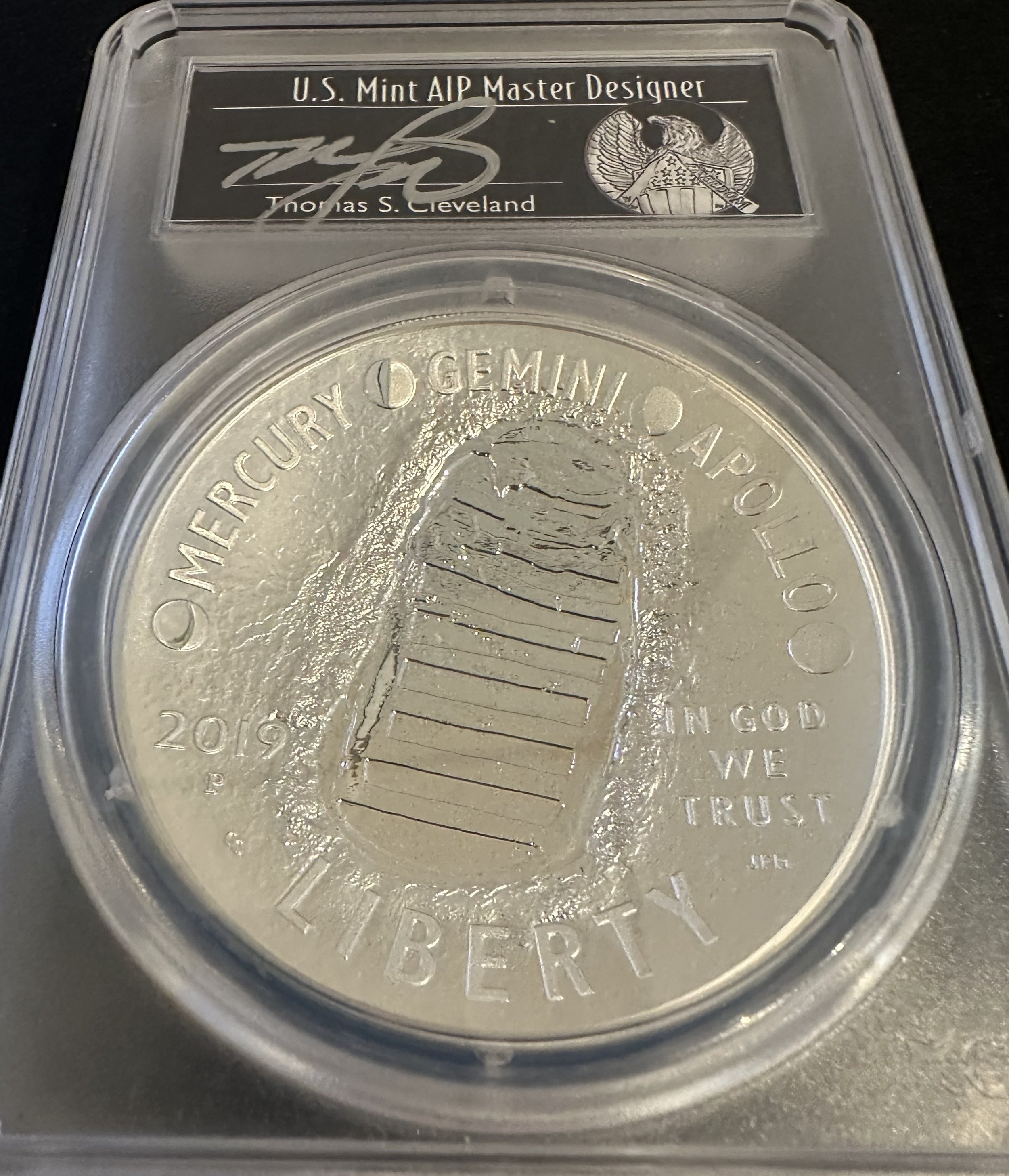 2019-P Apollo 11 50th Anniversary — 5 oz Silver Proof (PCGS PR70DCAM, First Strike)