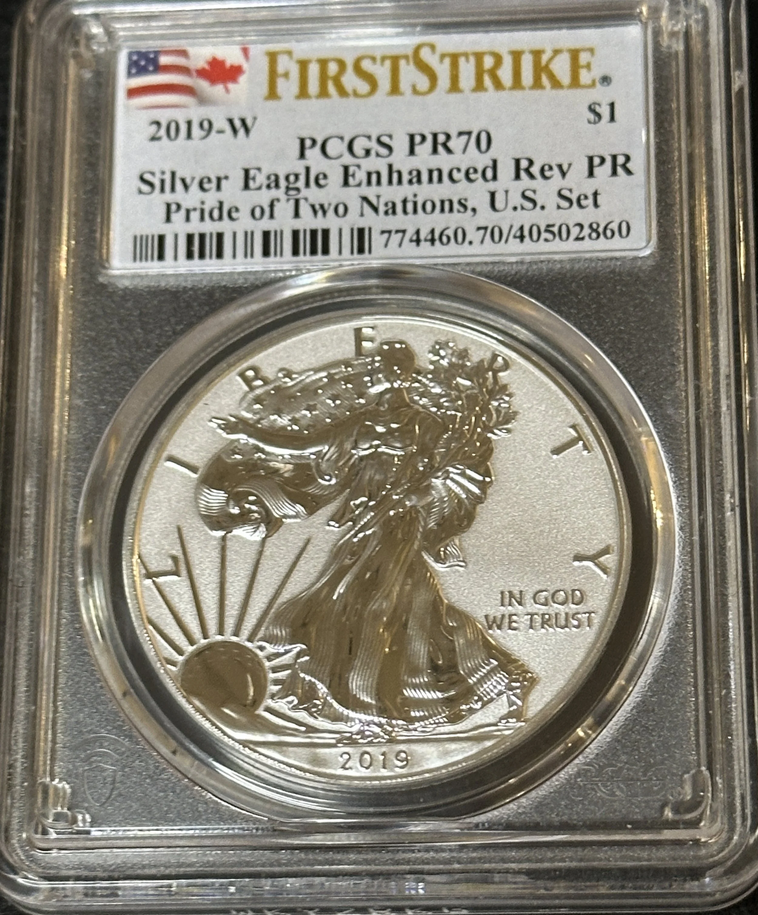 2019-W Silver Eagle Enhanced Reverse Proof — PR70 First Strike | PCGS #40502860