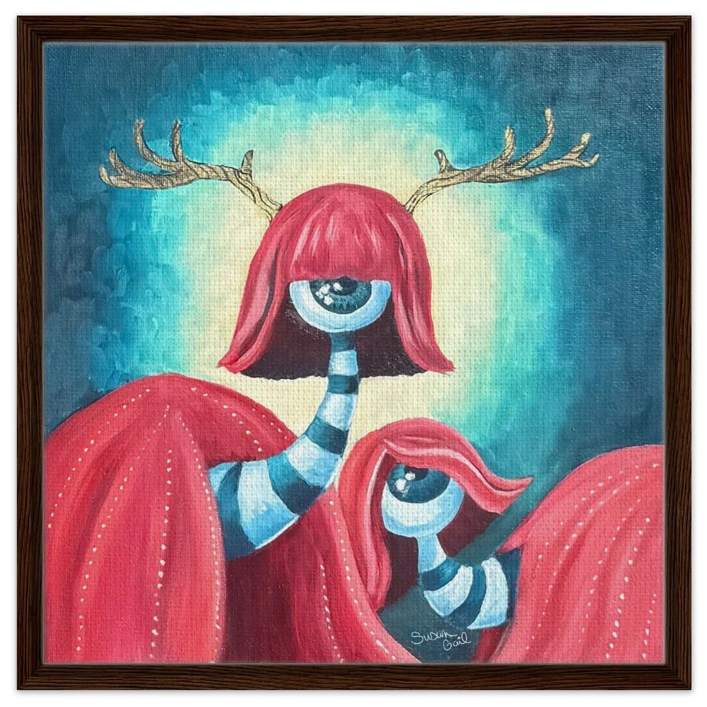 Deerfolk of Wildwood Framed Canvas Print