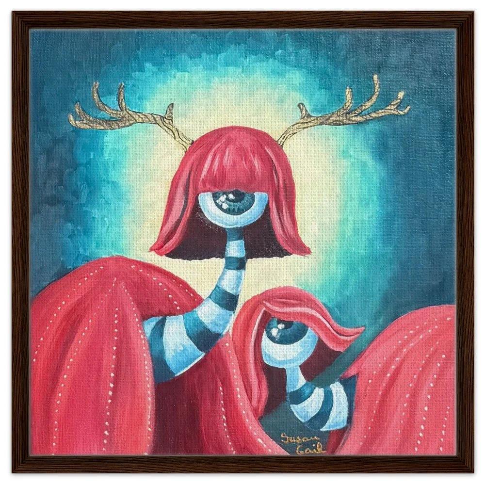 Deerfolk of Wildwood Framed Canvas Print