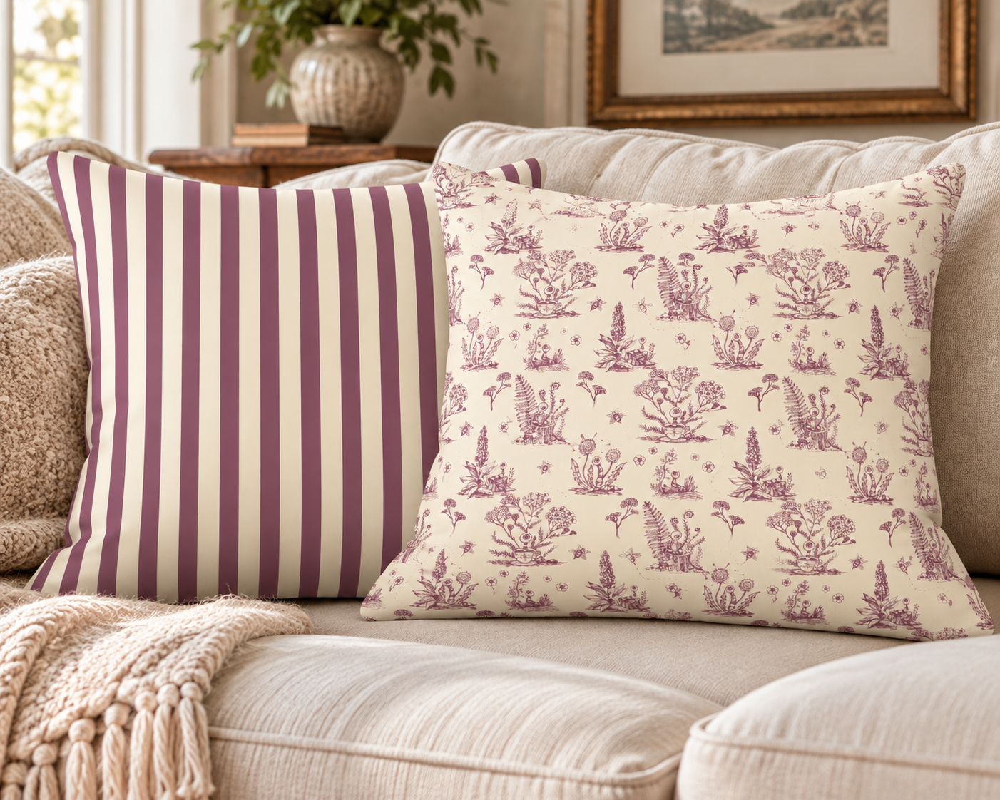 TangleShire Hollow Reversible Pillow | Burgundy