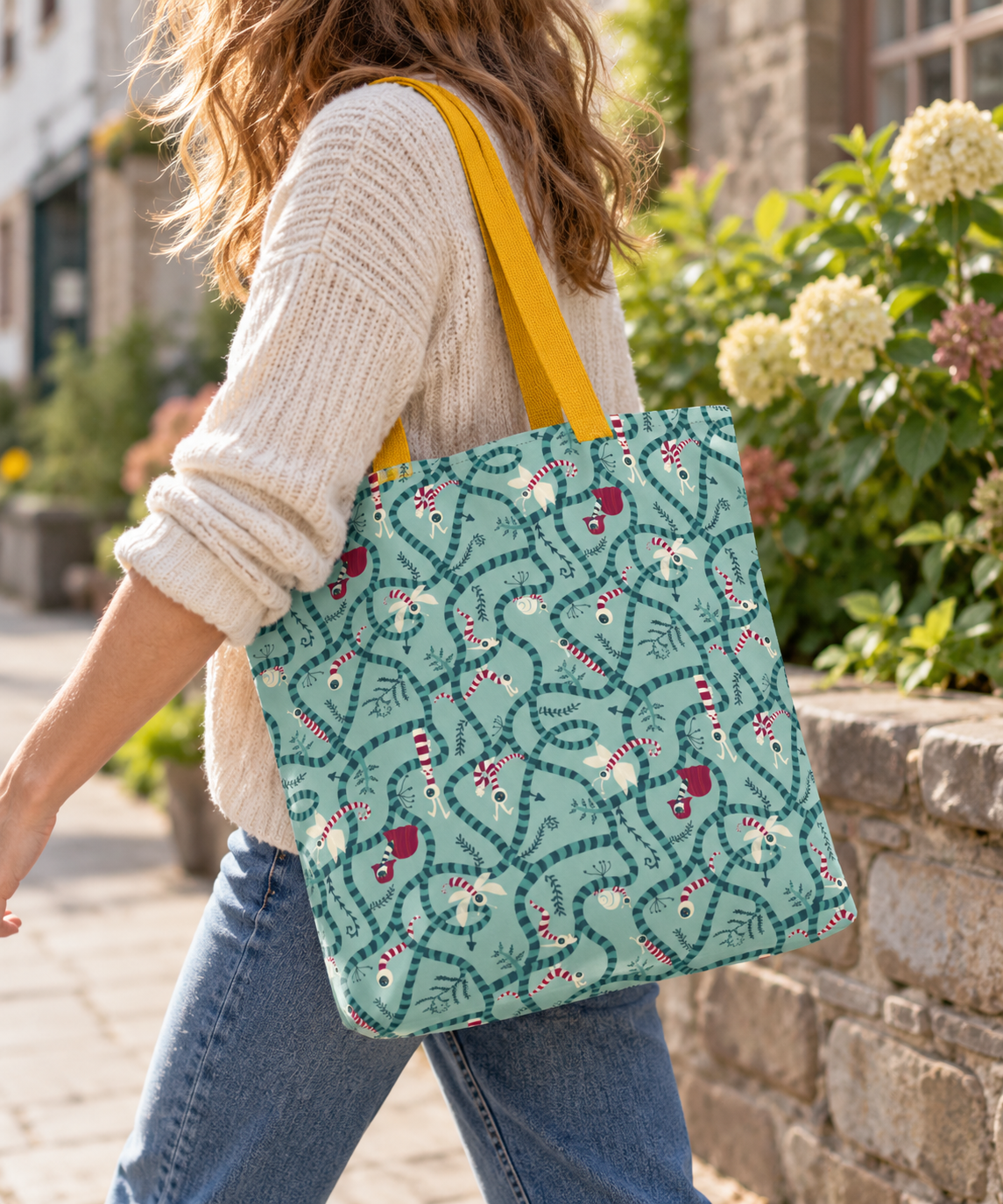 TangleShire Hollow All-Over Print Large Tote Bag