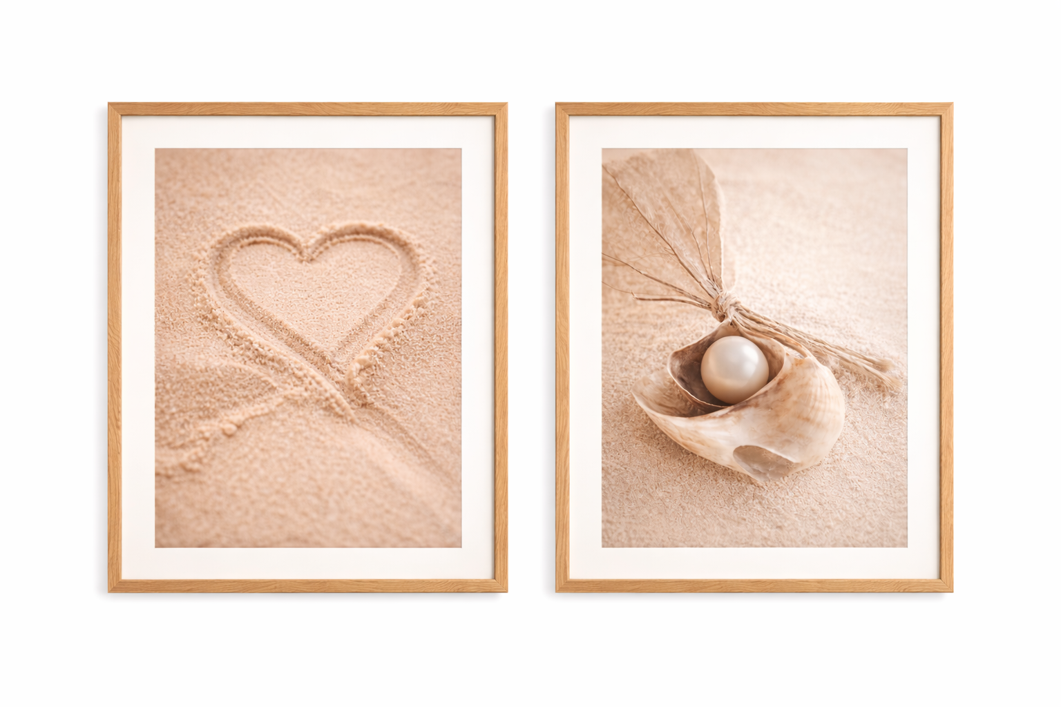 Coastal heart and pearl prints (2 Pcs)