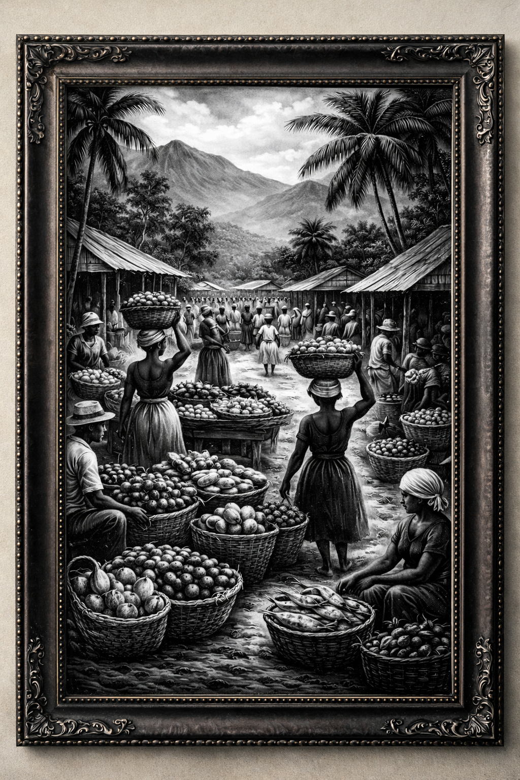 Rural Haitian countryside in monochrome ( 3 pcs)