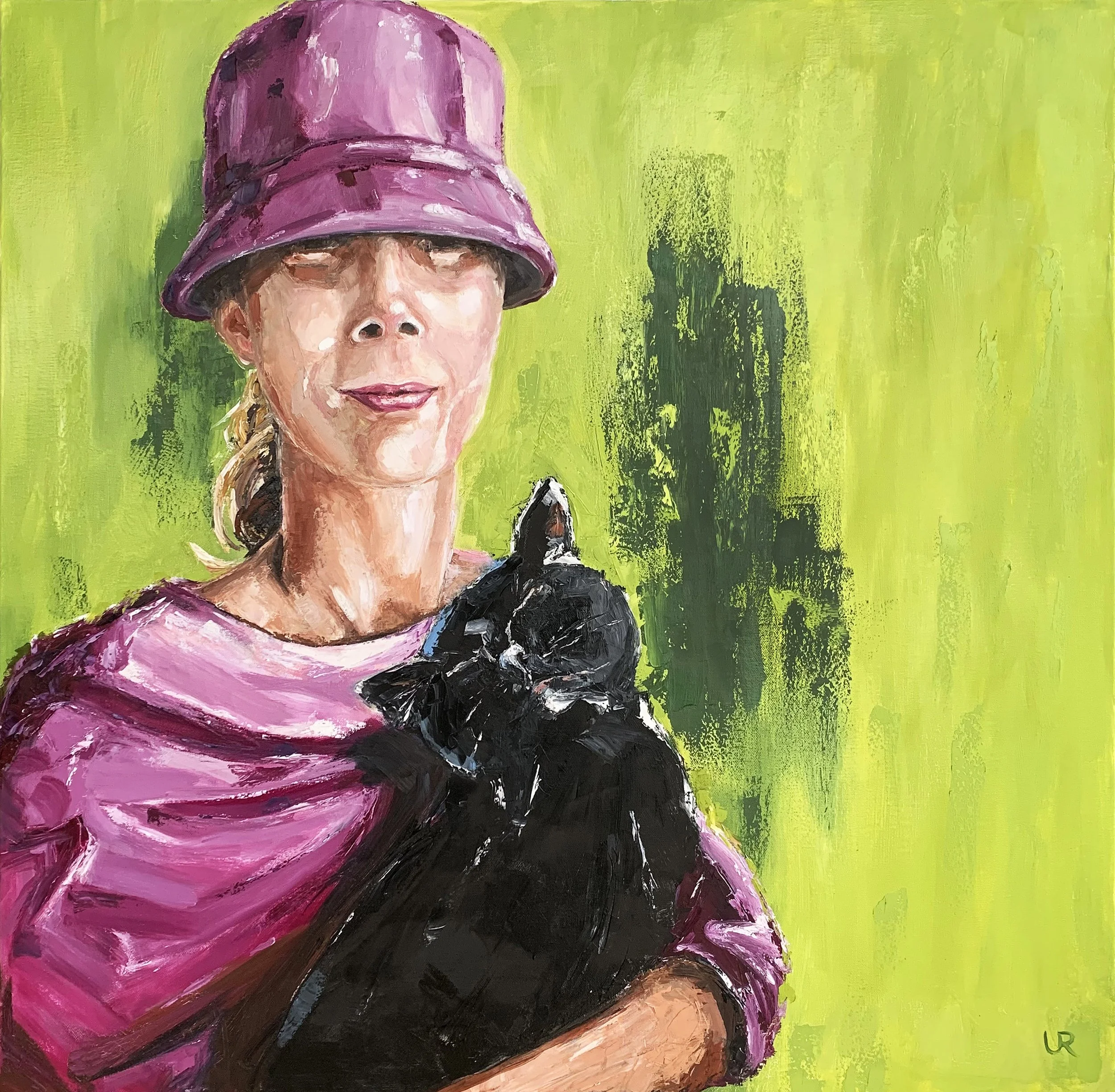 PURRING CAT · 80 x 80 cm · Oil on 3d canvas