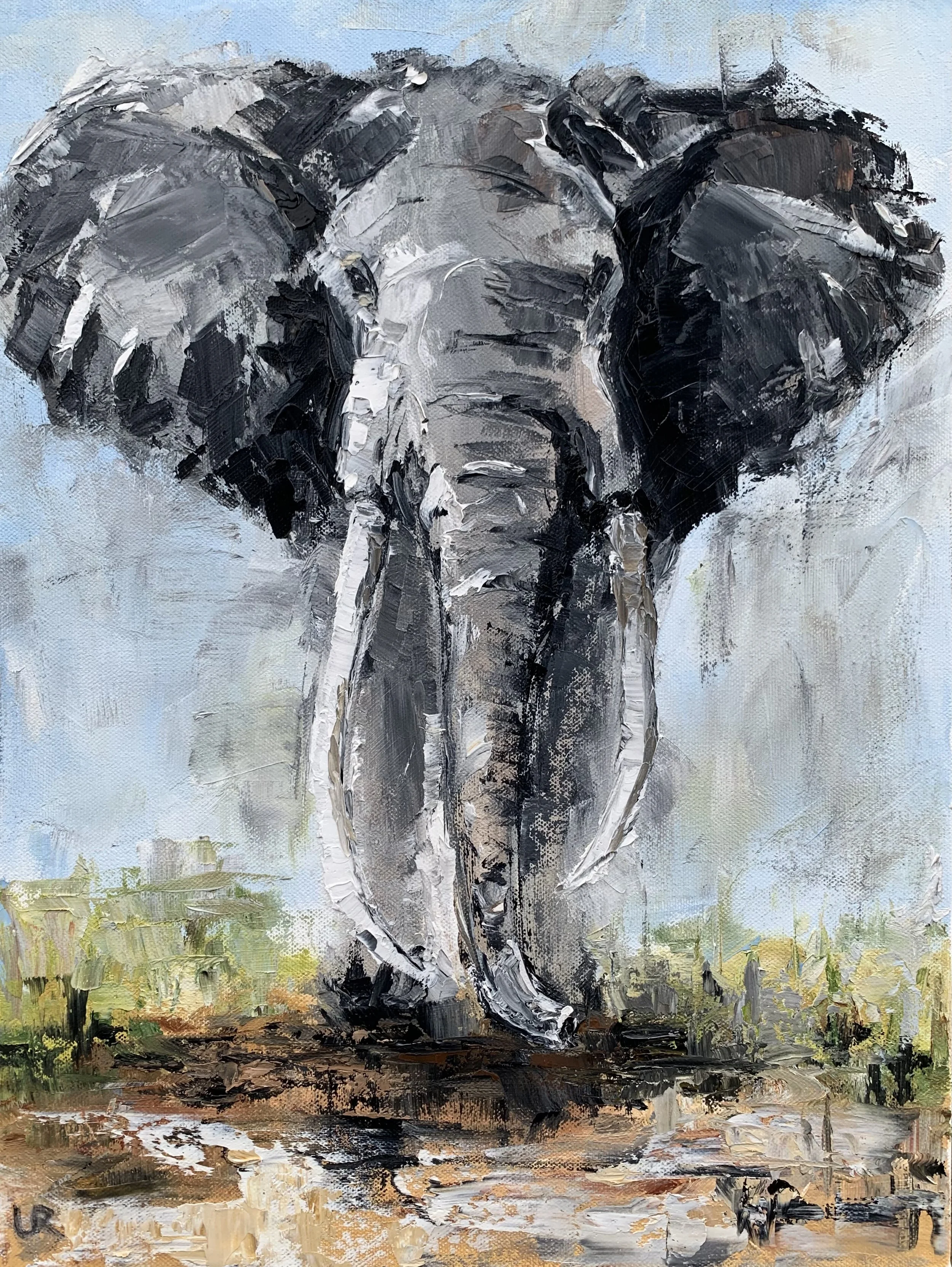 TUSKER · 30 x 40 cm · Oil on 3d canvas
