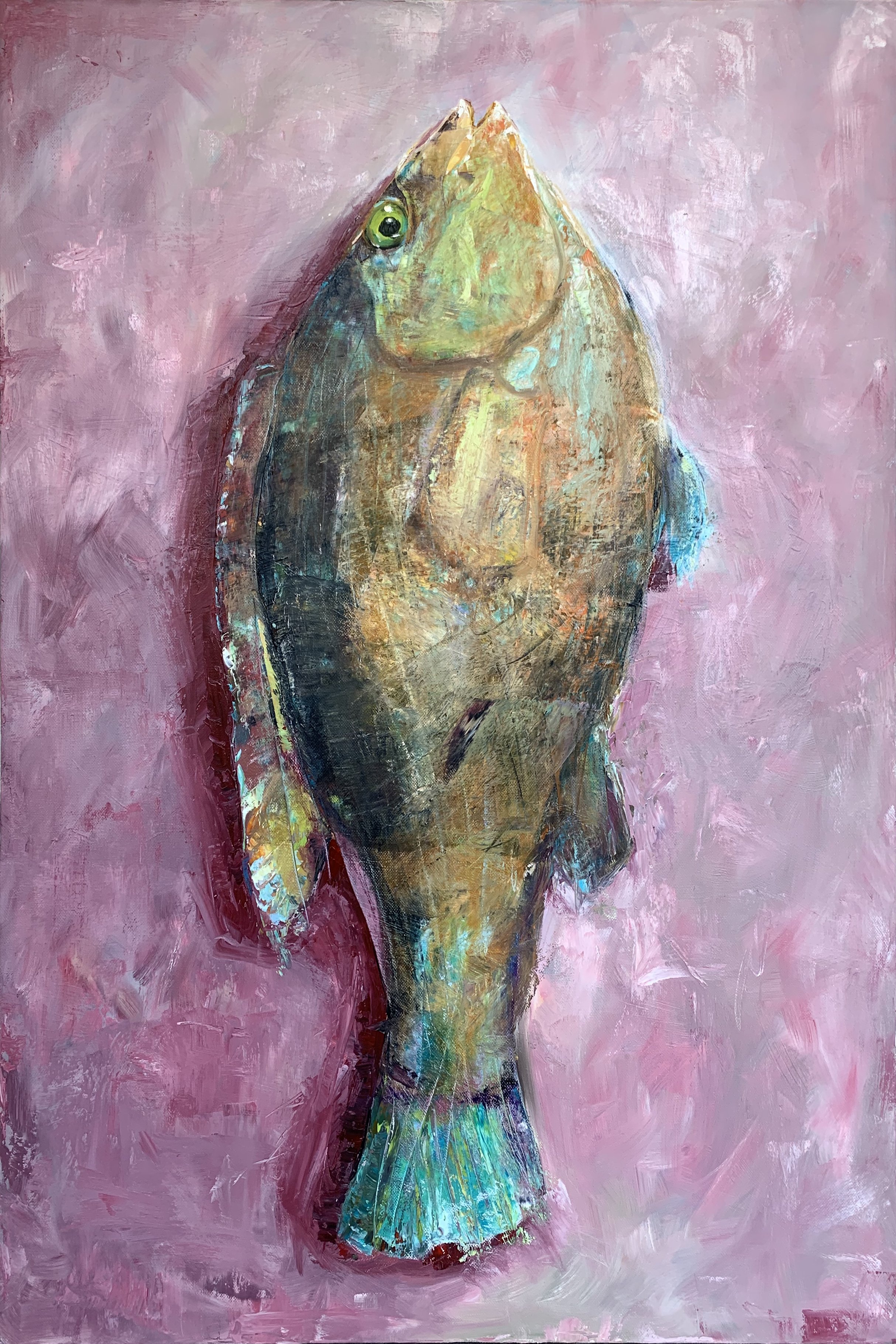 CORKWING WRASSE · 60 x 90 cm · Oil on 3d canvas