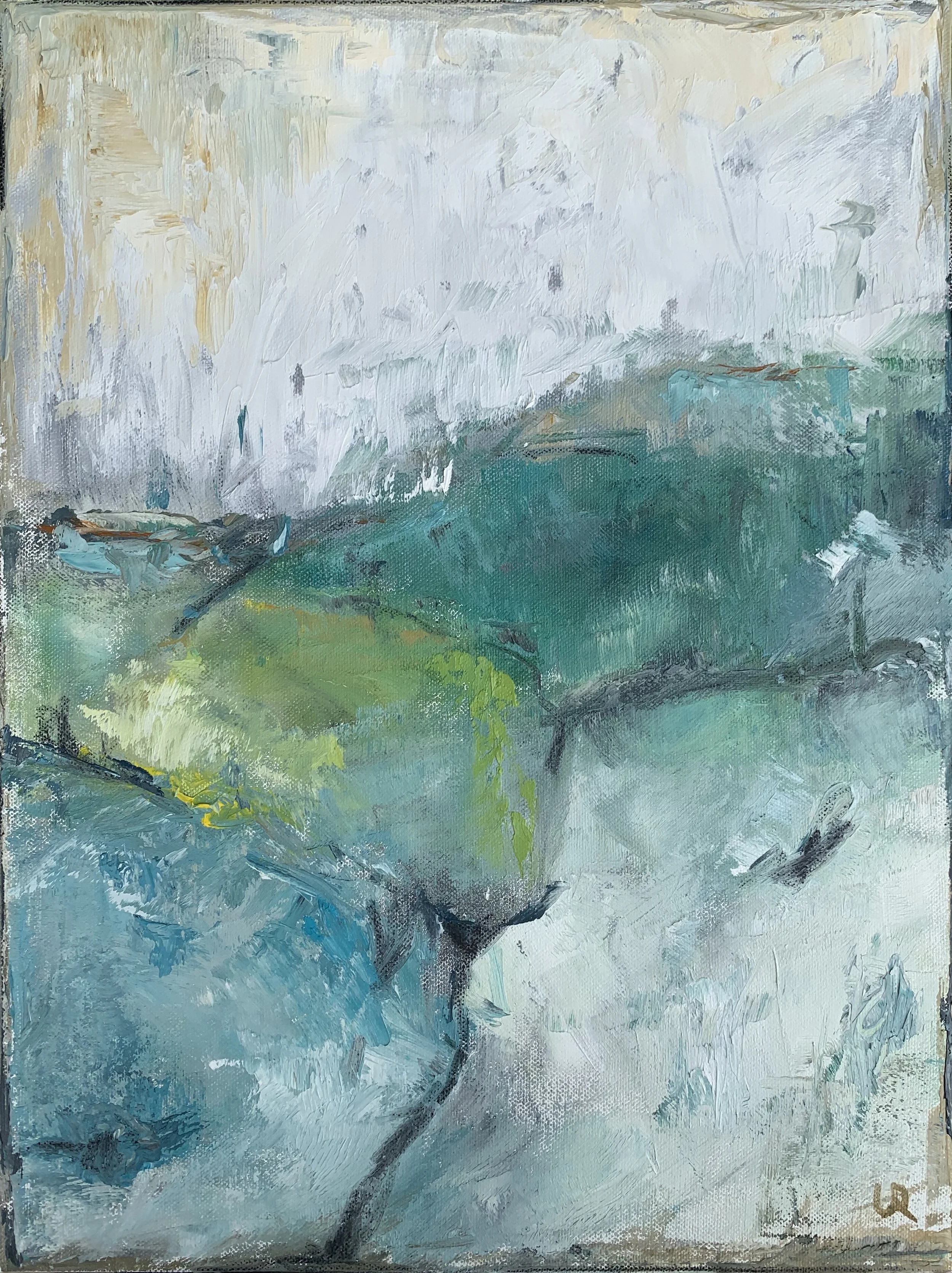 FLOATING MOUNTAINS II · 30 x 40 · Oil on 3d canvas