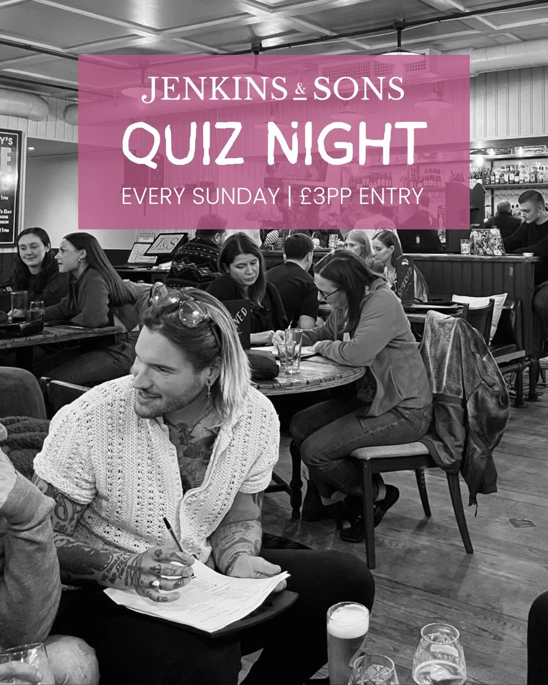 Quiz fans &mdash; we&rsquo;re weekly now 👀

Sunday nights = Jenkins Quiz.

Christmas edition drops 14th December &mdash; get booked in early.

#QuizNight #PennHill #JenkinsAndSons