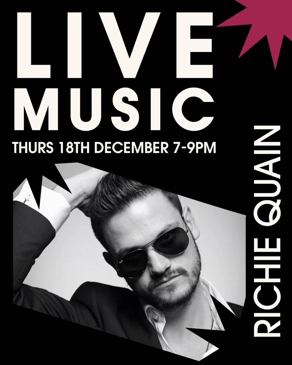 Live this Thursday &mdash; Richie Quain 🎶

Good tunes, cold pints, &pound;7.50 burgers.

See you from 7pm.

#LiveMusic #PennHill #JenkinsAndSons