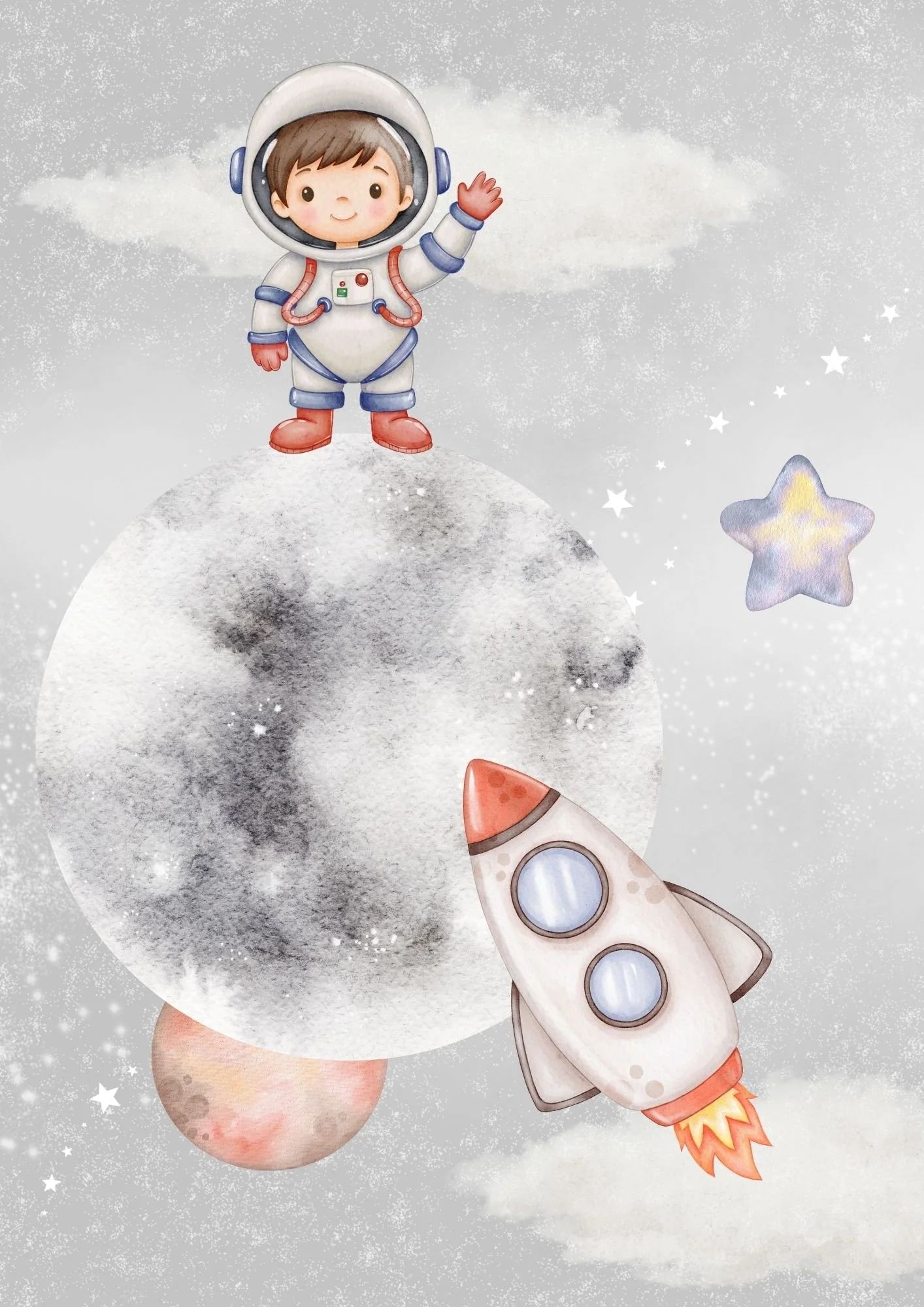 Boy on the moon