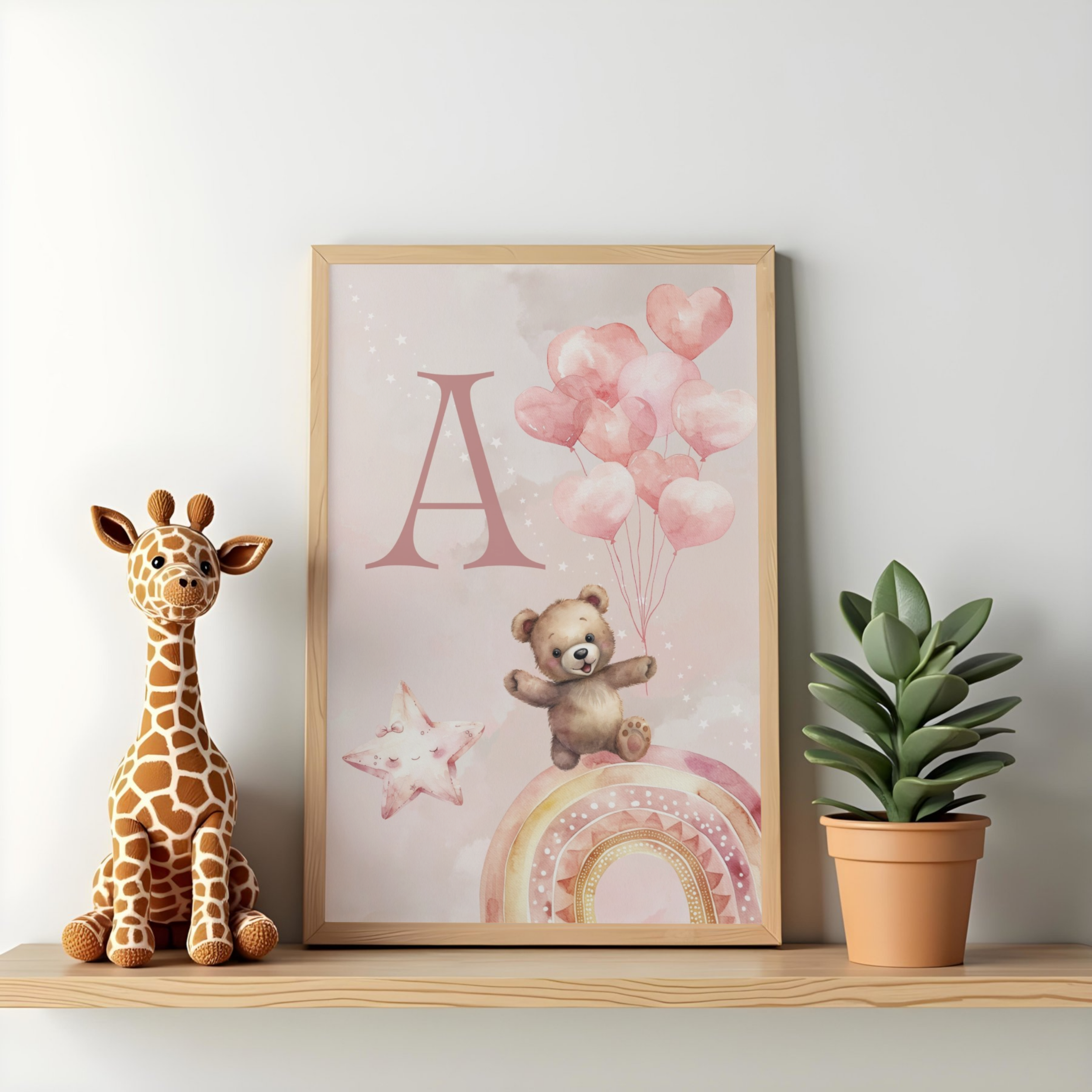 Teddy & Balloons with letter