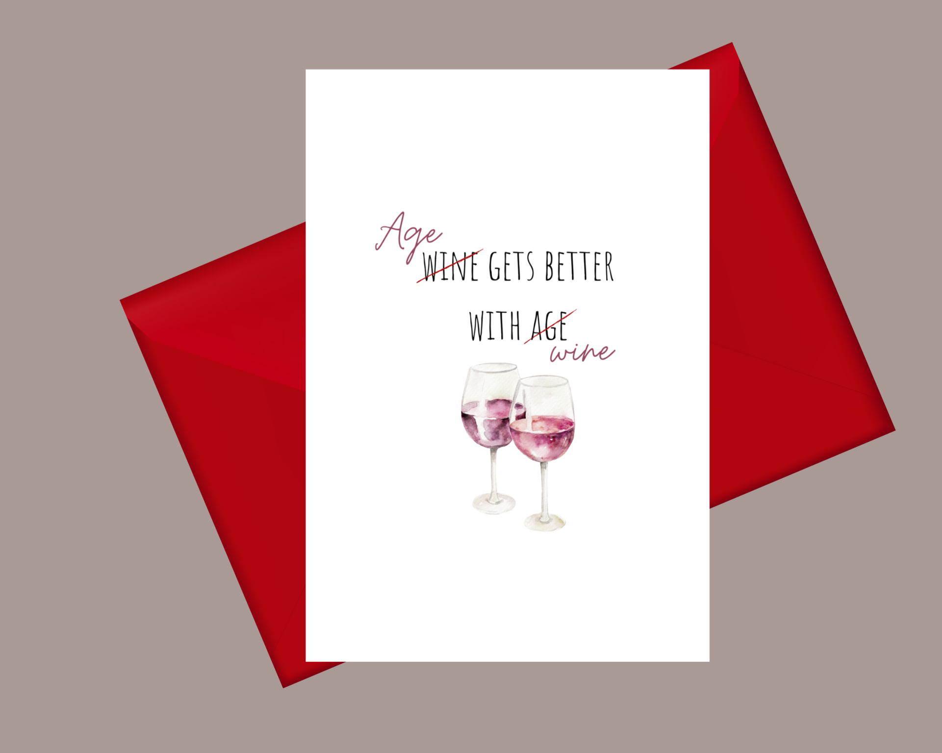 Age Gets Better With Wine card