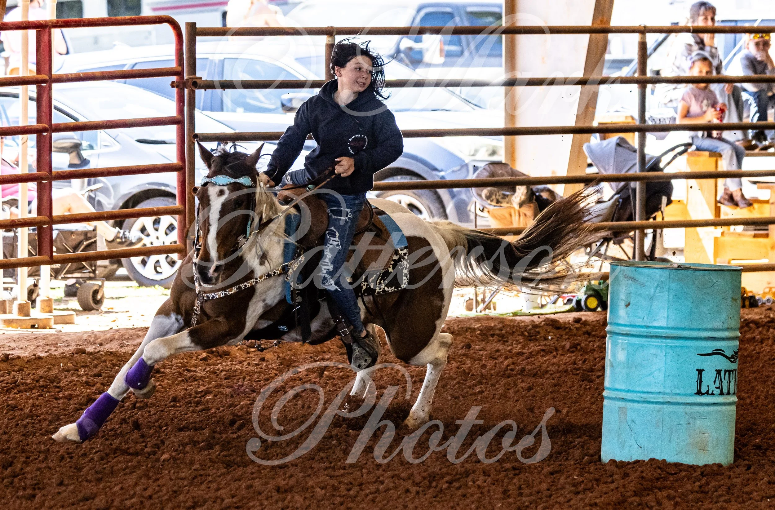 May 3, 2026, a barrel racing team competing at Latigo Farm in Landrum, SC. #11546