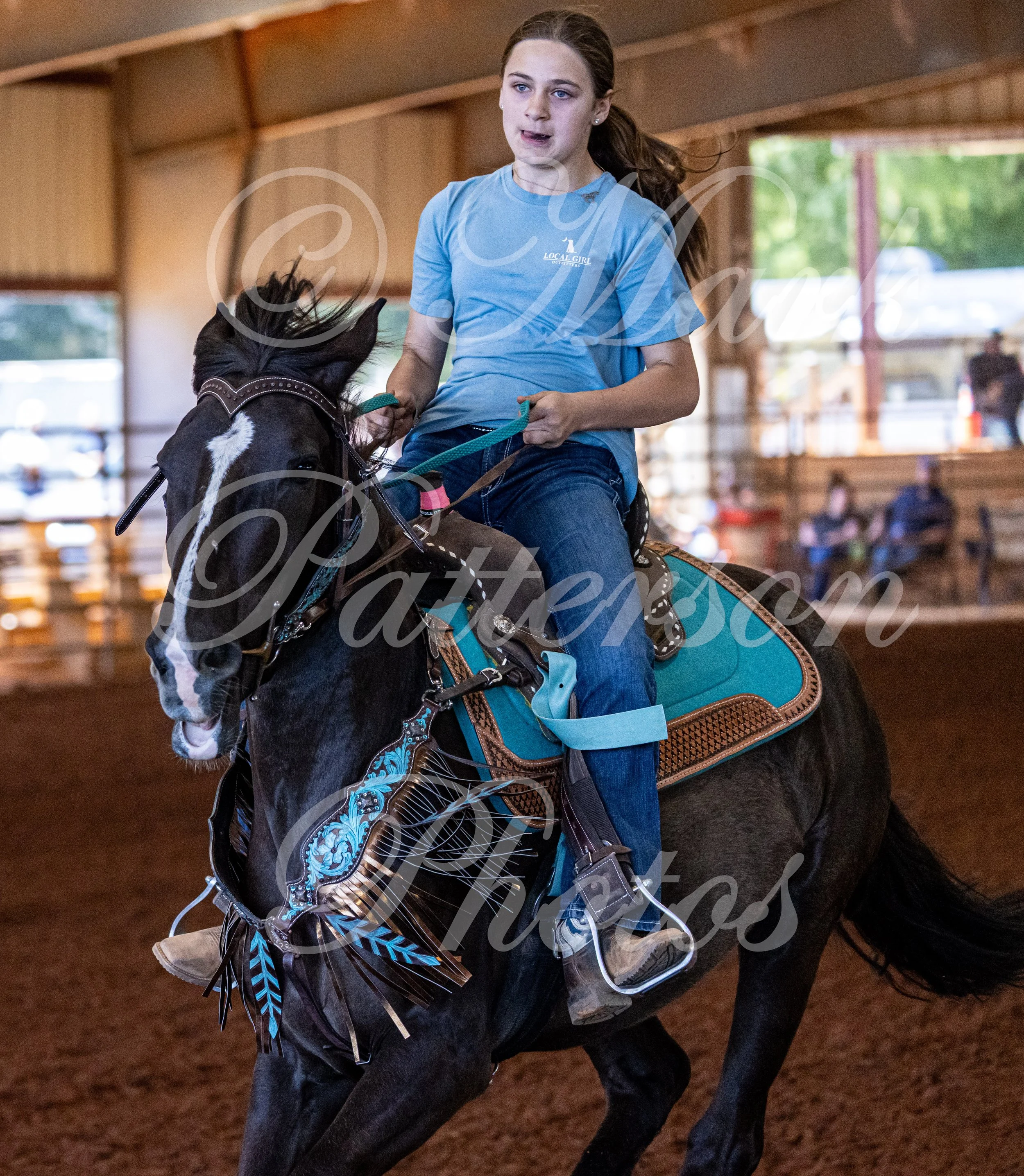 May 3, 2026, a barrel racing team competing at Latigo Farm in Landrum, SC. #11459