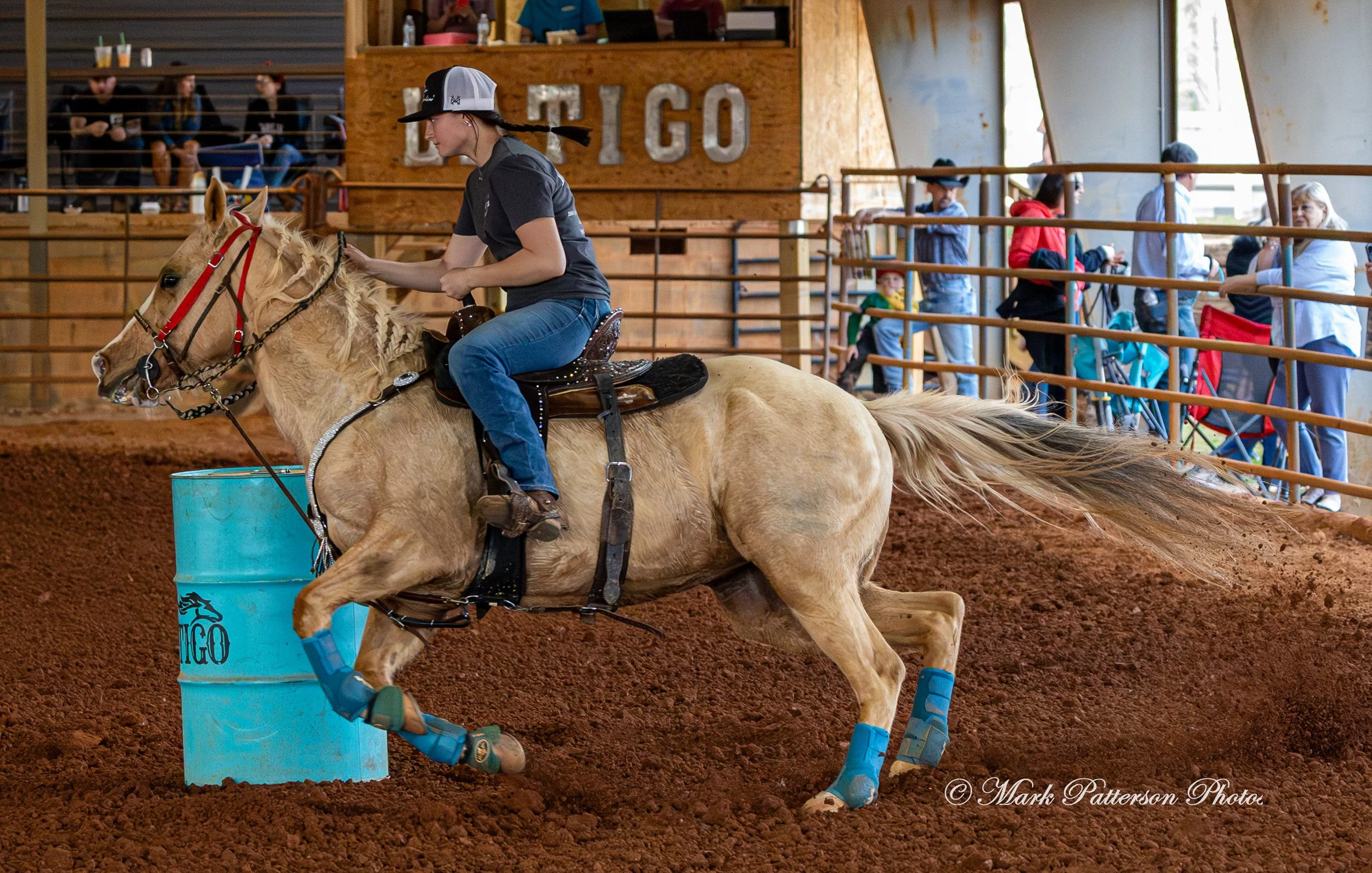 March 1, 2026, a barrel racing team competing at Latigo Farm in Landrum, SC. #26605