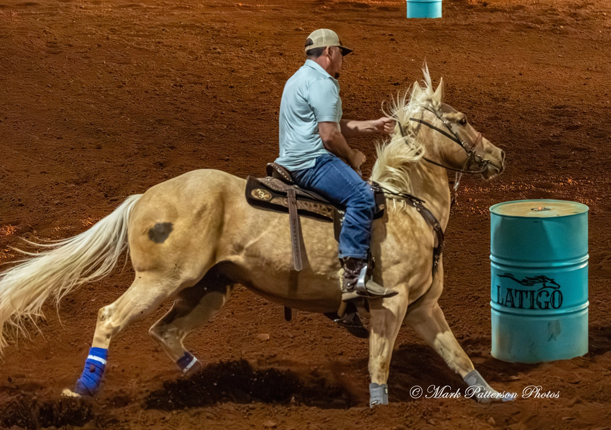 January 4, 2026, a barrel racing team competing at Latigo Farm in Landrum. #18720