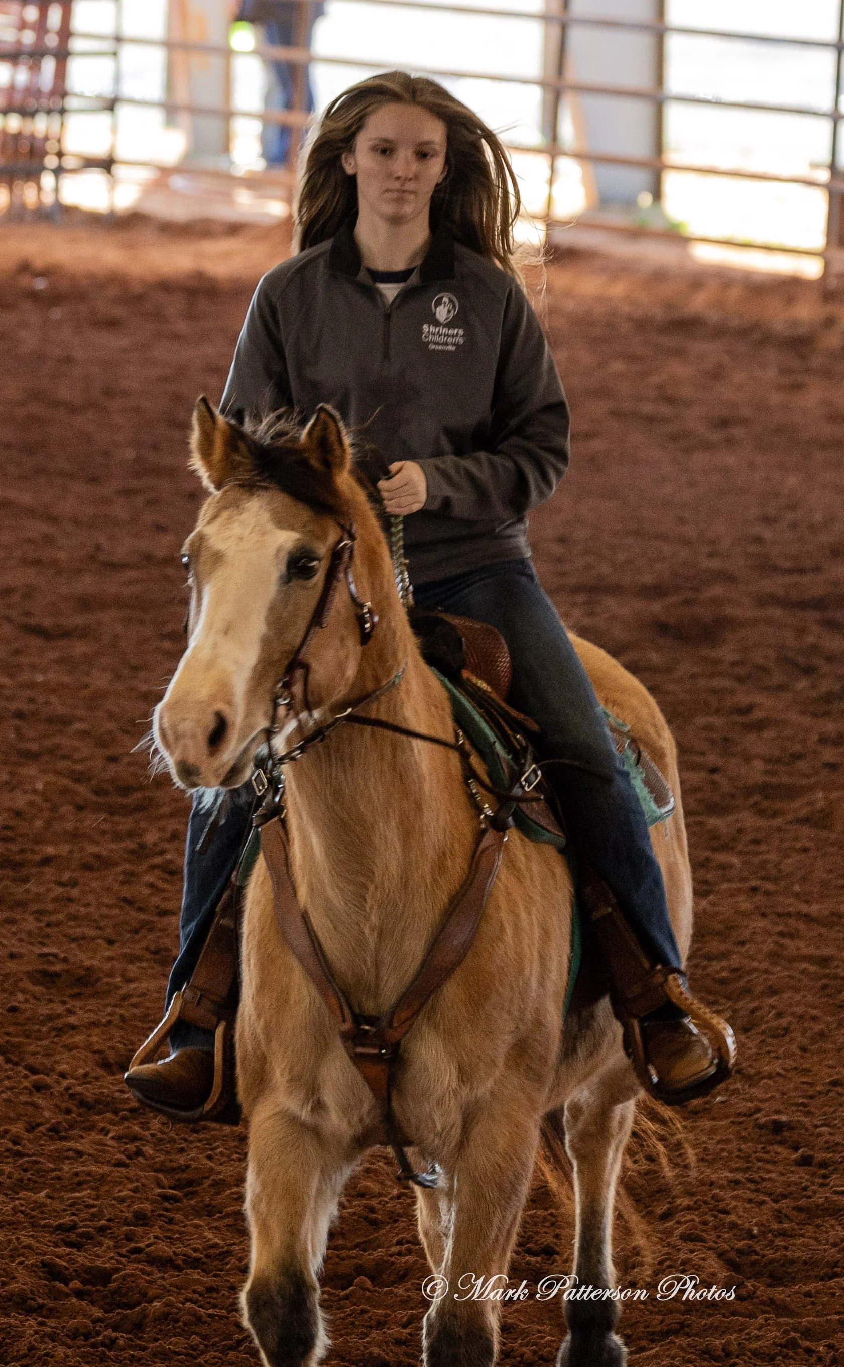 January 4, 2026, a barrel racing team competing at Latigo Farm in Landrum. #17165