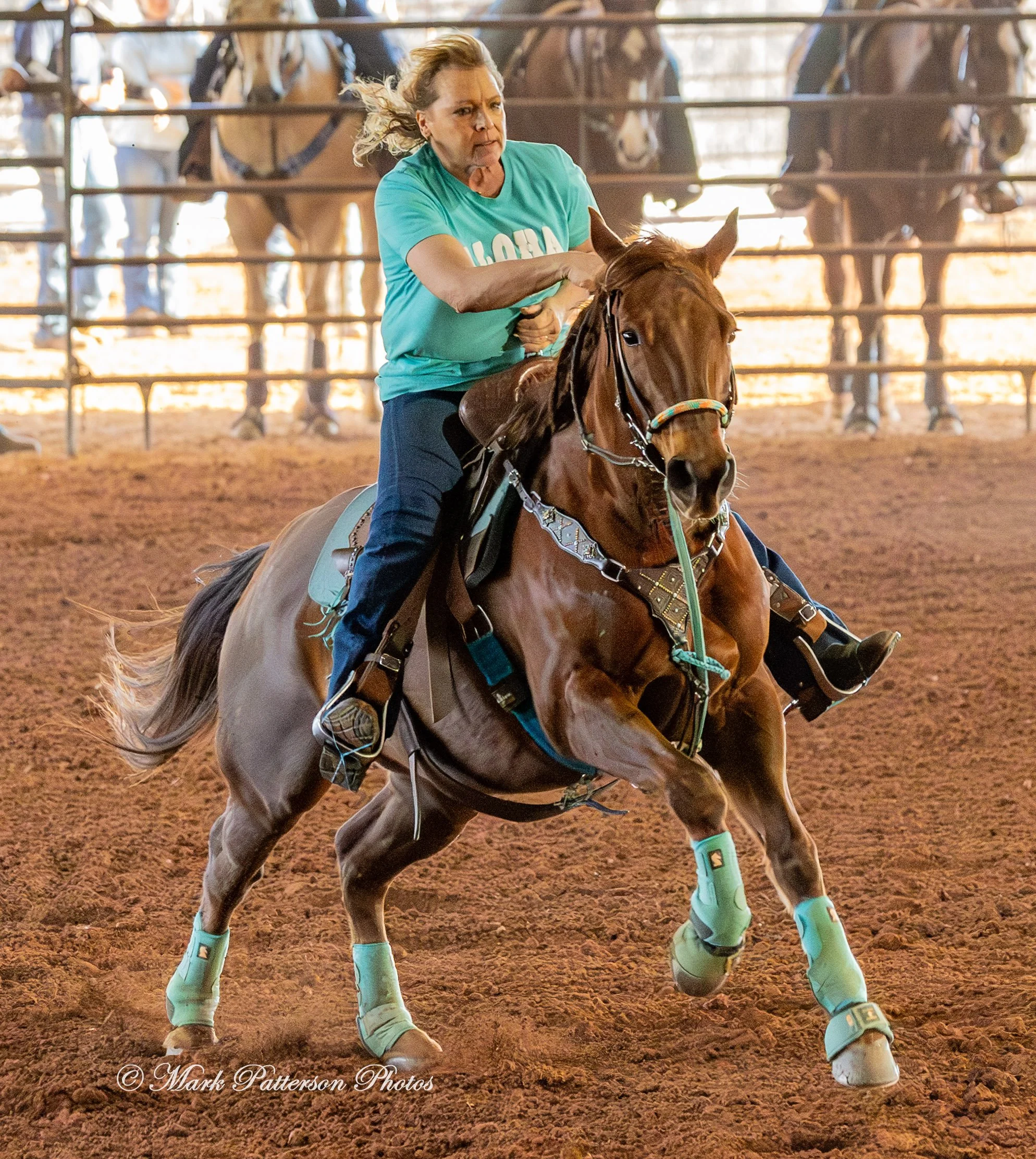 January 4, 2026, a barrel racing team competing at Latigo Farm in Landrum. #17992