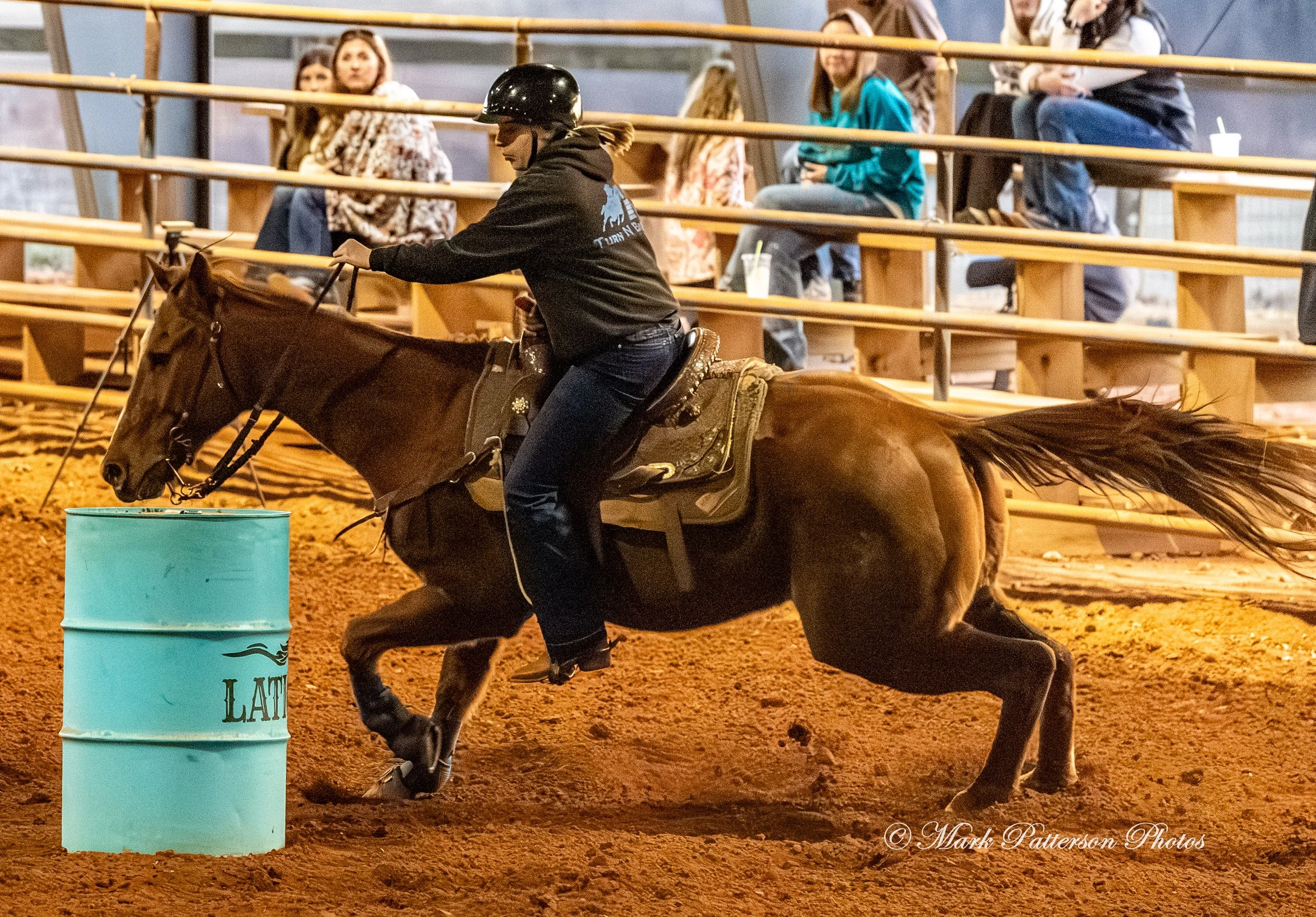 January 4, 2026, a barrel racing team competing at Latigo Farm in Landrum. #18794