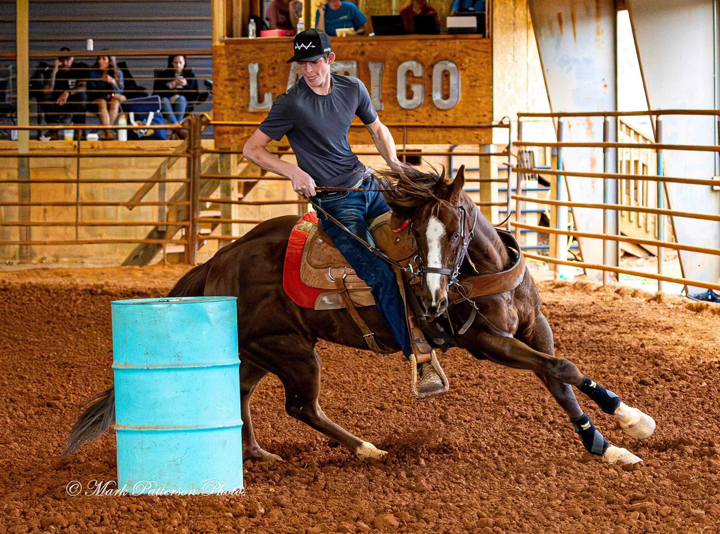 March 1, 2026, a barrel racing team competing at Latigo Farm in Landrum, SC. #25963