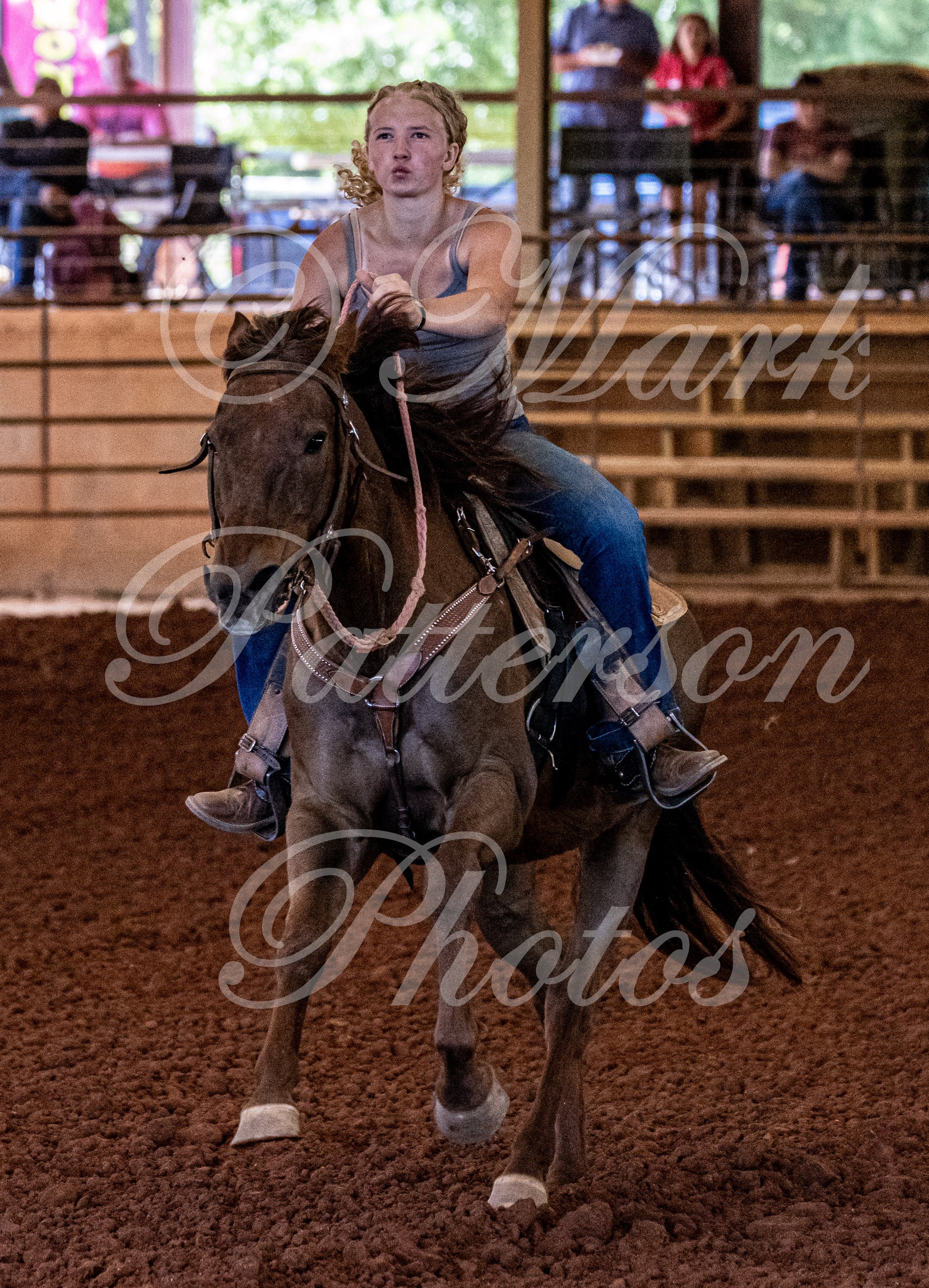 May 3, 2026, a barrel racing team competing at Latigo Farm in Landrum, SC. #11701