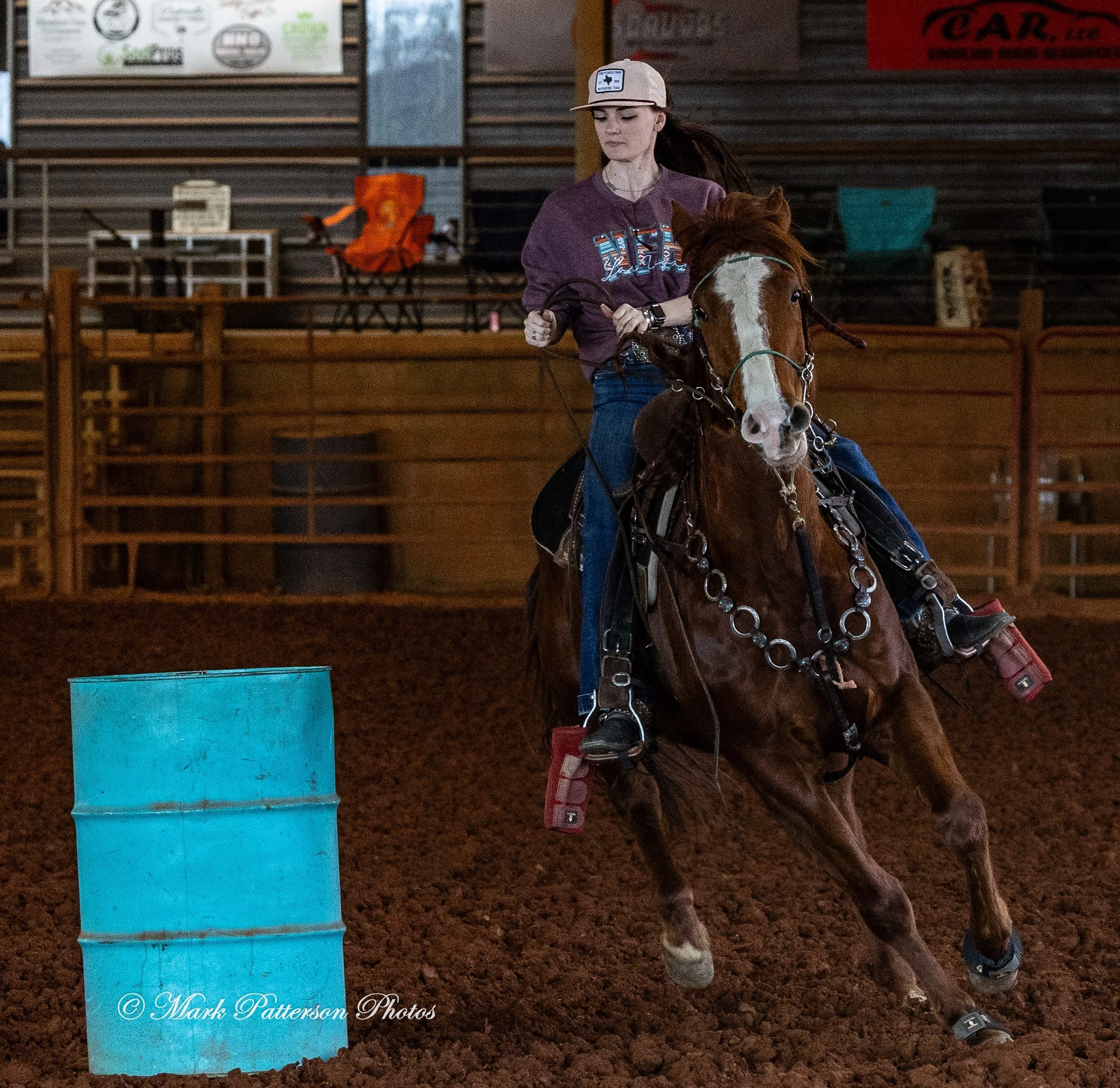 March 1, 2026, a barrel racing team competing at Latigo Farm in Landrum, SC. #24604