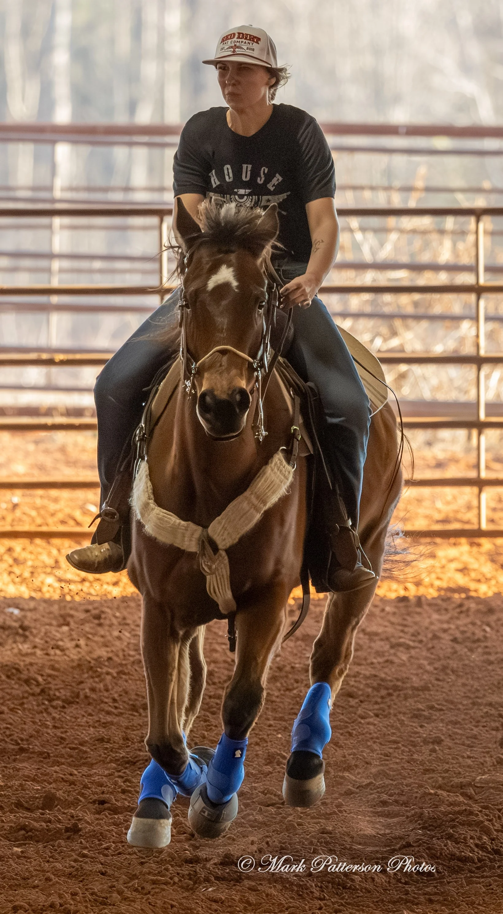 January 4, 2026, a barrel racing team competing at Latigo Farm in Landrum. #18093