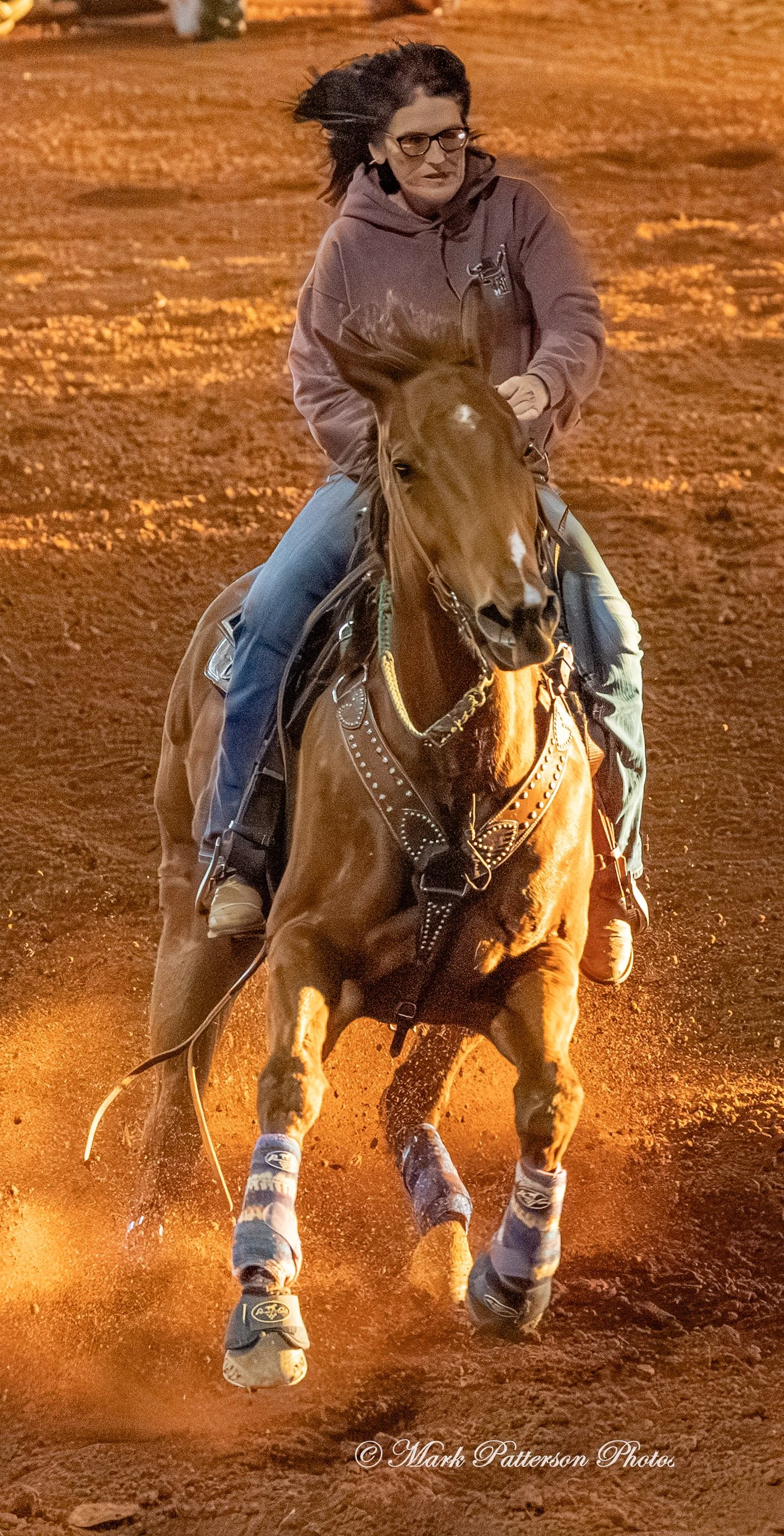 January 4, 2026, a barrel racing team competing at Latigo Farm in Landrum. #18634
