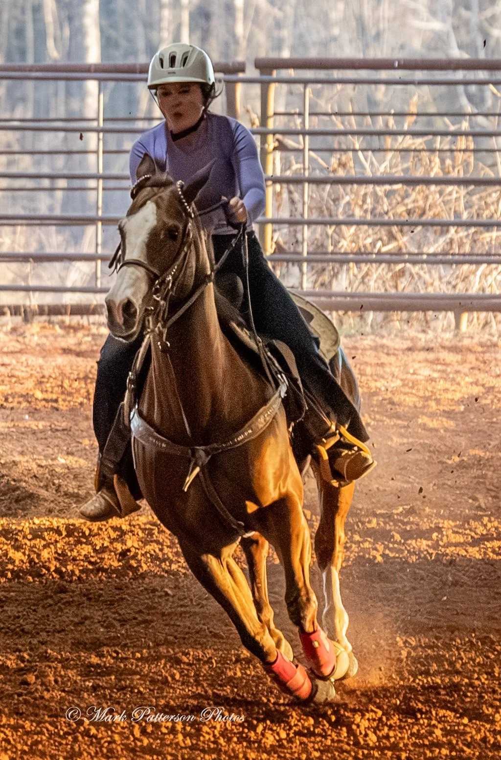 January 4, 2026, a barrel racing team competing at Latigo Farm in Landrum. #18545