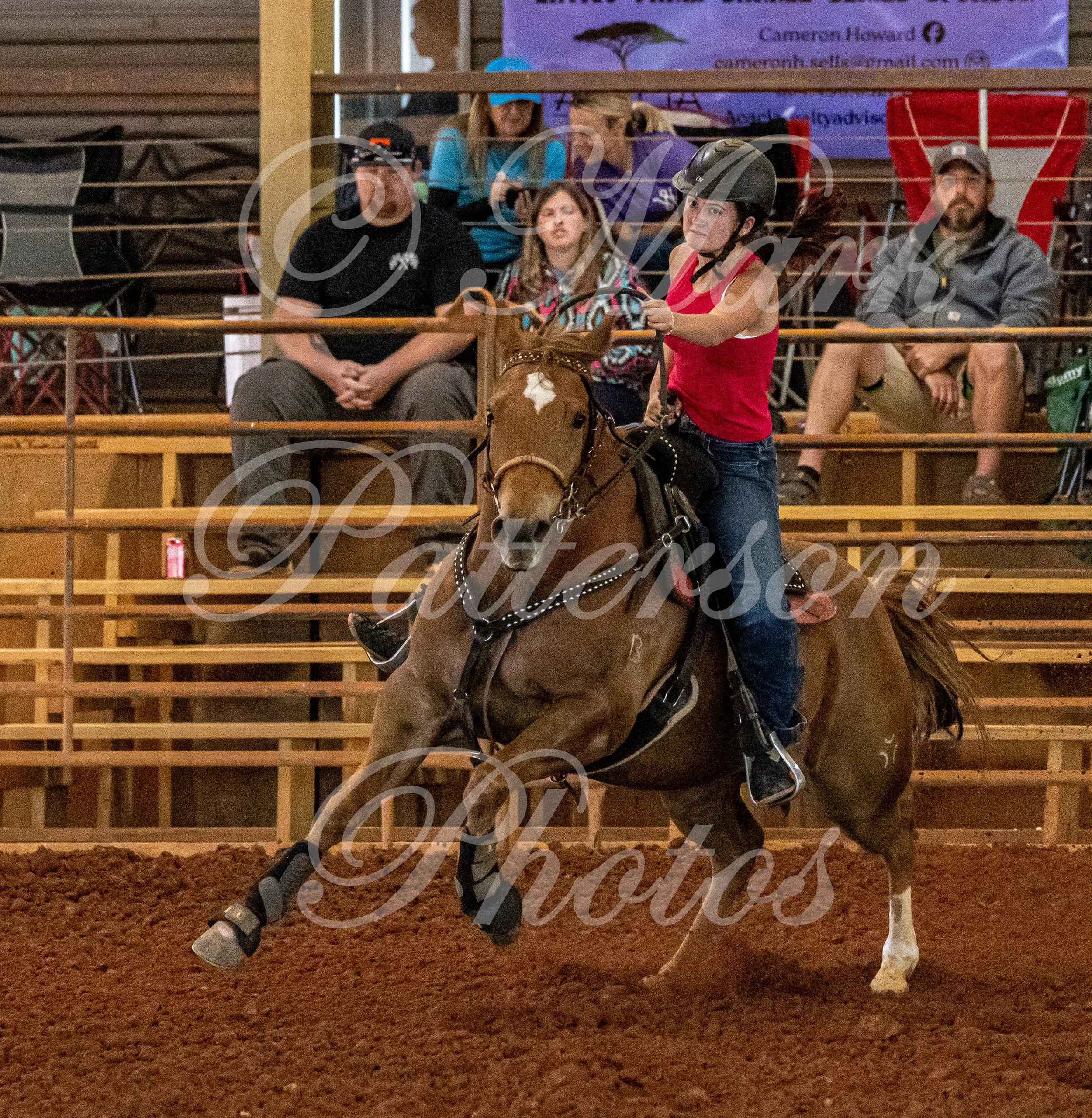 May 3, 2026, a barrel racing team competing at Latigo Farm in Landrum, SC. #12302